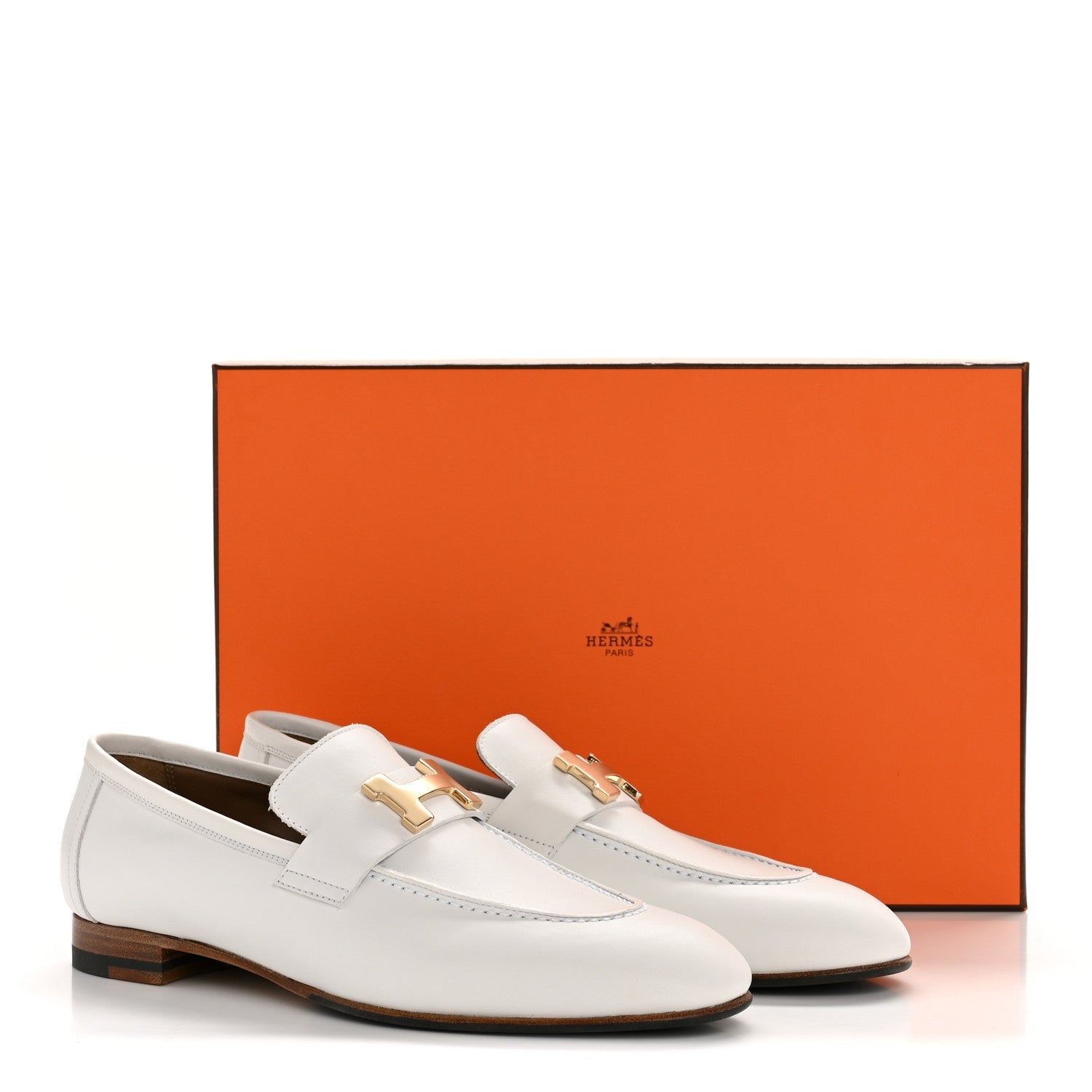 Calfskin Womens Paris Loafers 37 White