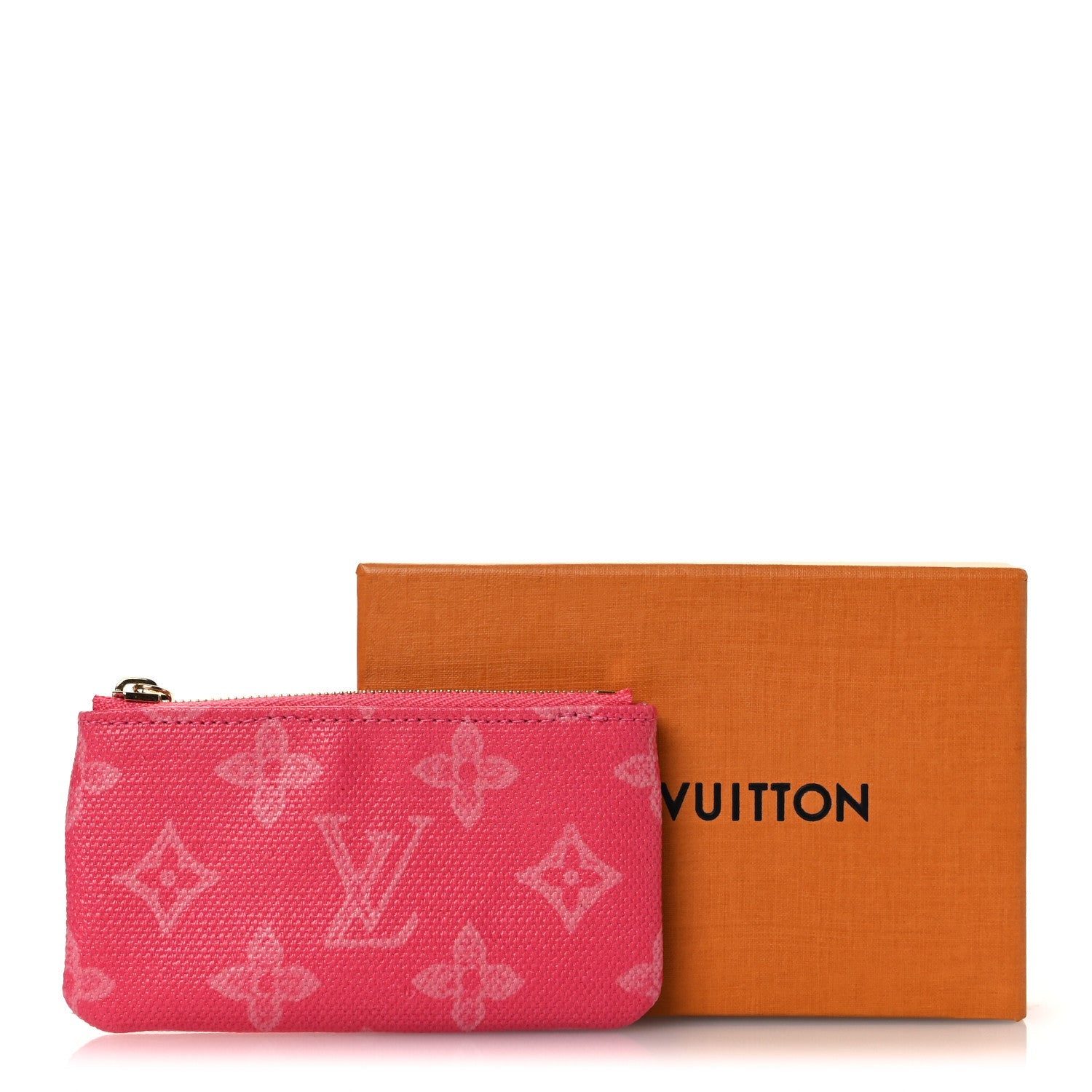 Monogram Origine Lin Key Pouch Rose Ruban