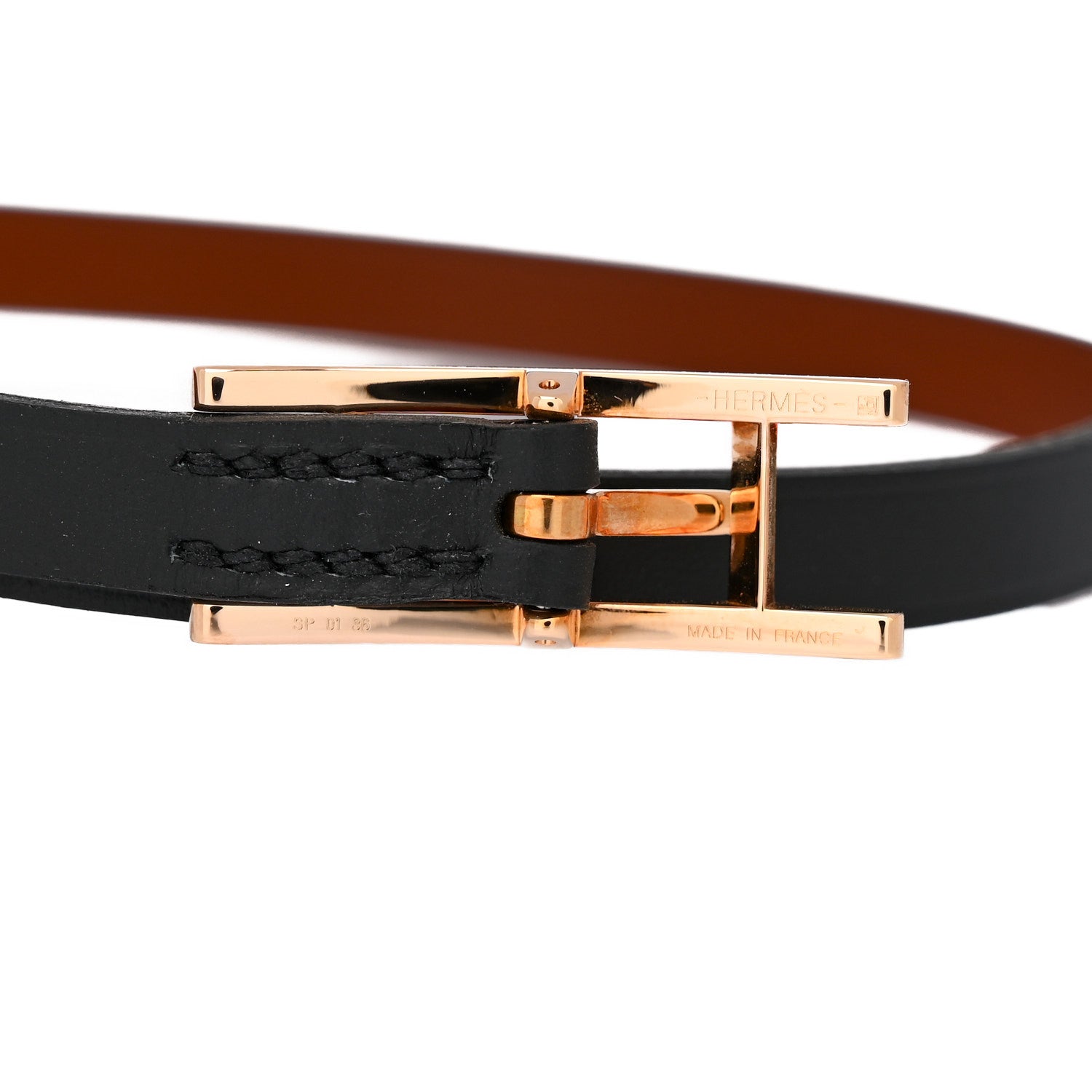 Swift Tadelakt Behapi Double Tour Reversible Bracelet T1 Black Fauve