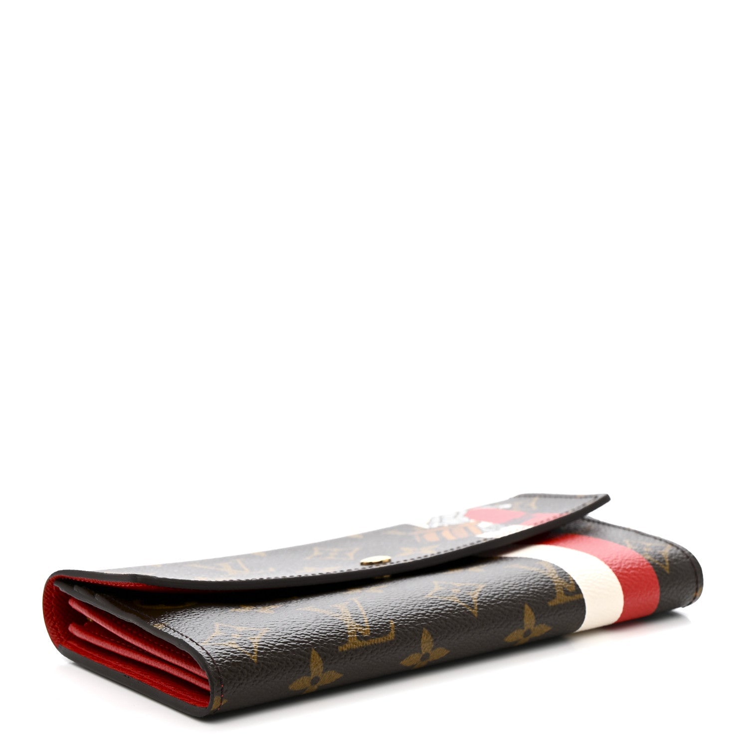 Monogram Groom Sarah Wallet Red