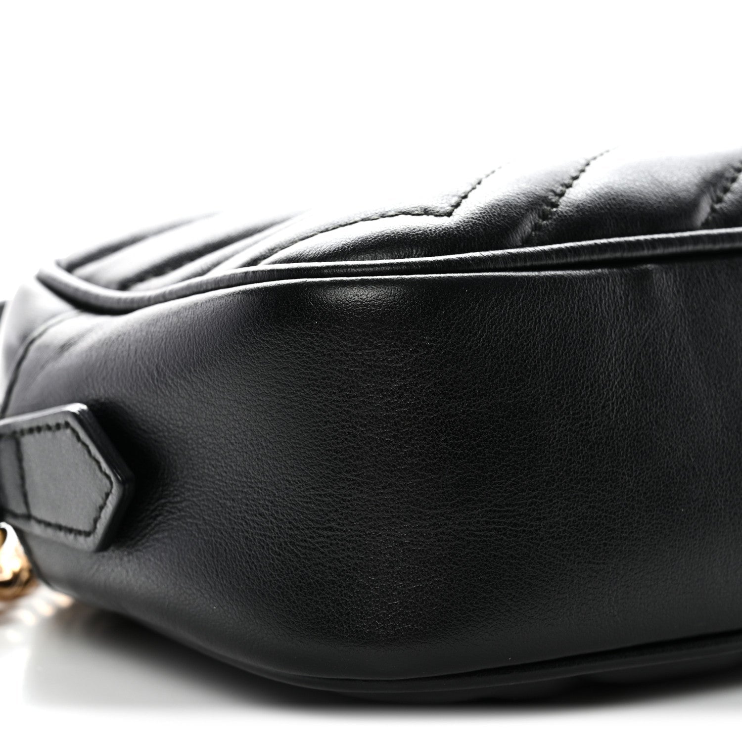 Calfskin Matelasse Mini GG Marmont Chain Shoulder Bag Black