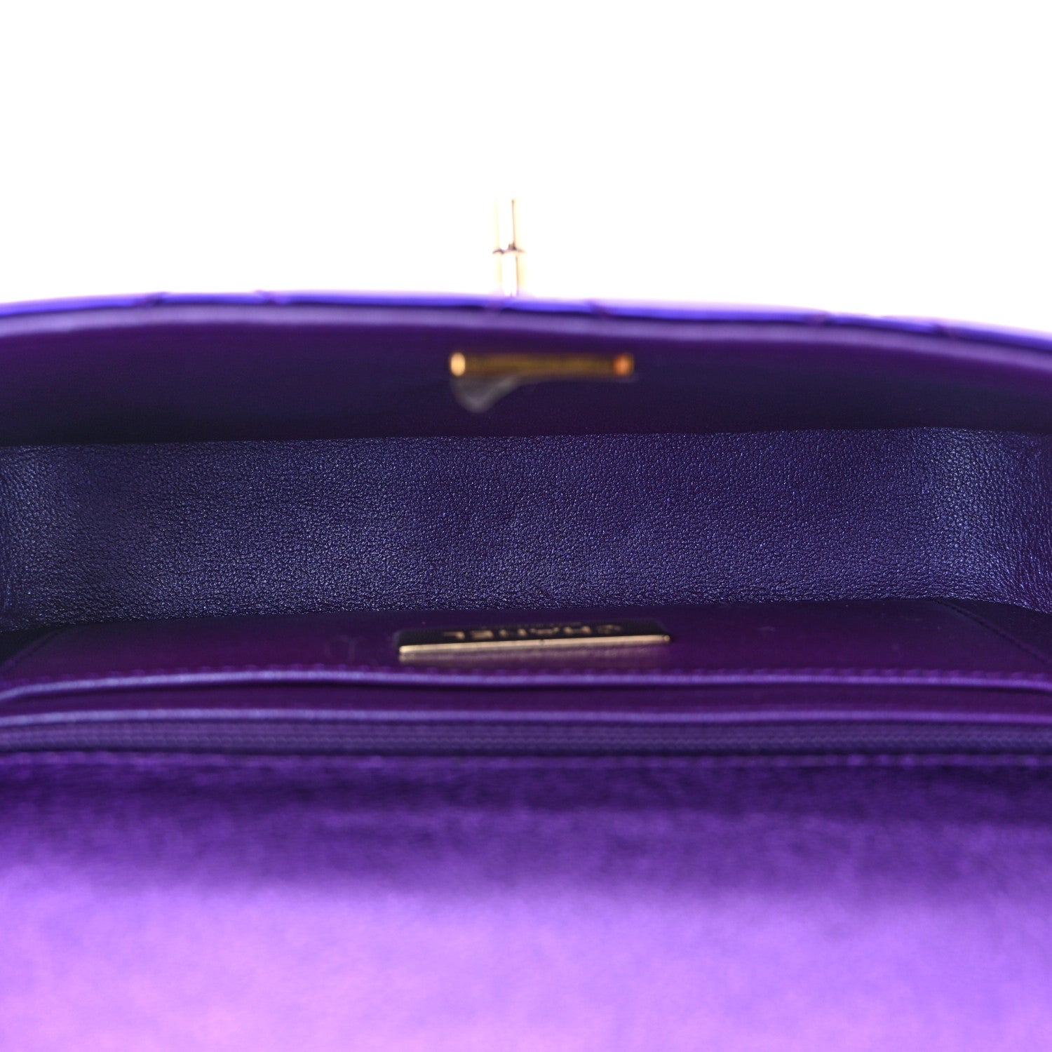 Mirror Calfskin Metallic Calfskin Quilted Hollywood Boulevard Mini Flap With Star Coin Purse Purple