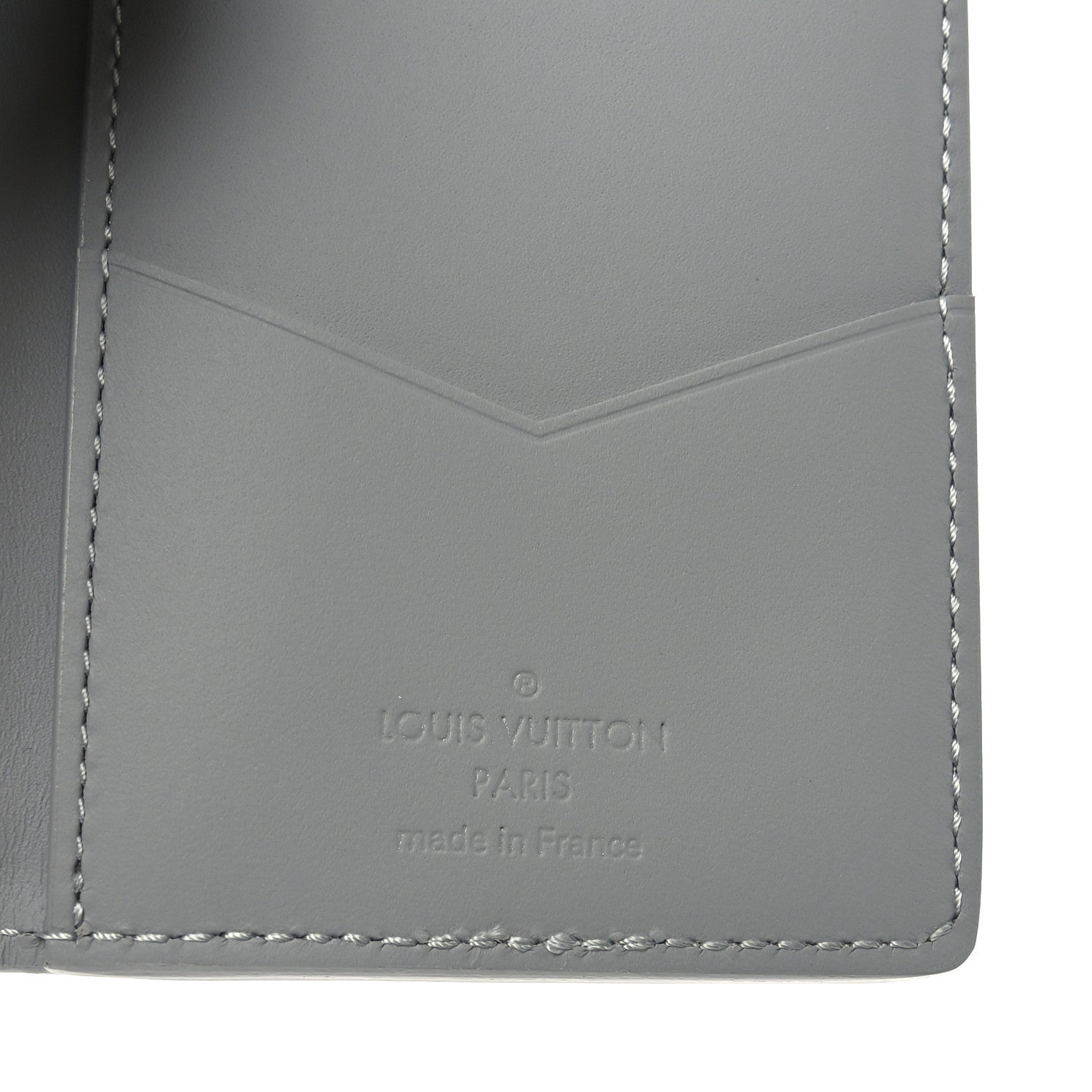 Grained Calfskin Aerogram Pocket Organizer Gray