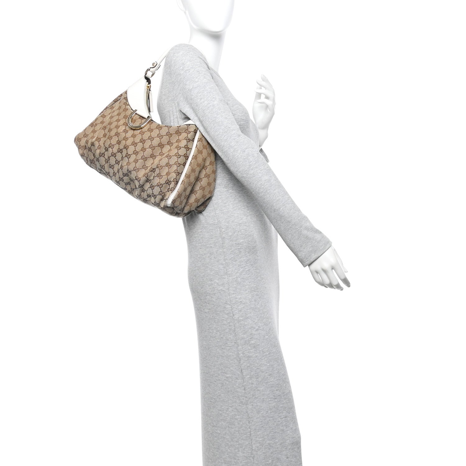 Monogram Large D Gold Hobo Off White