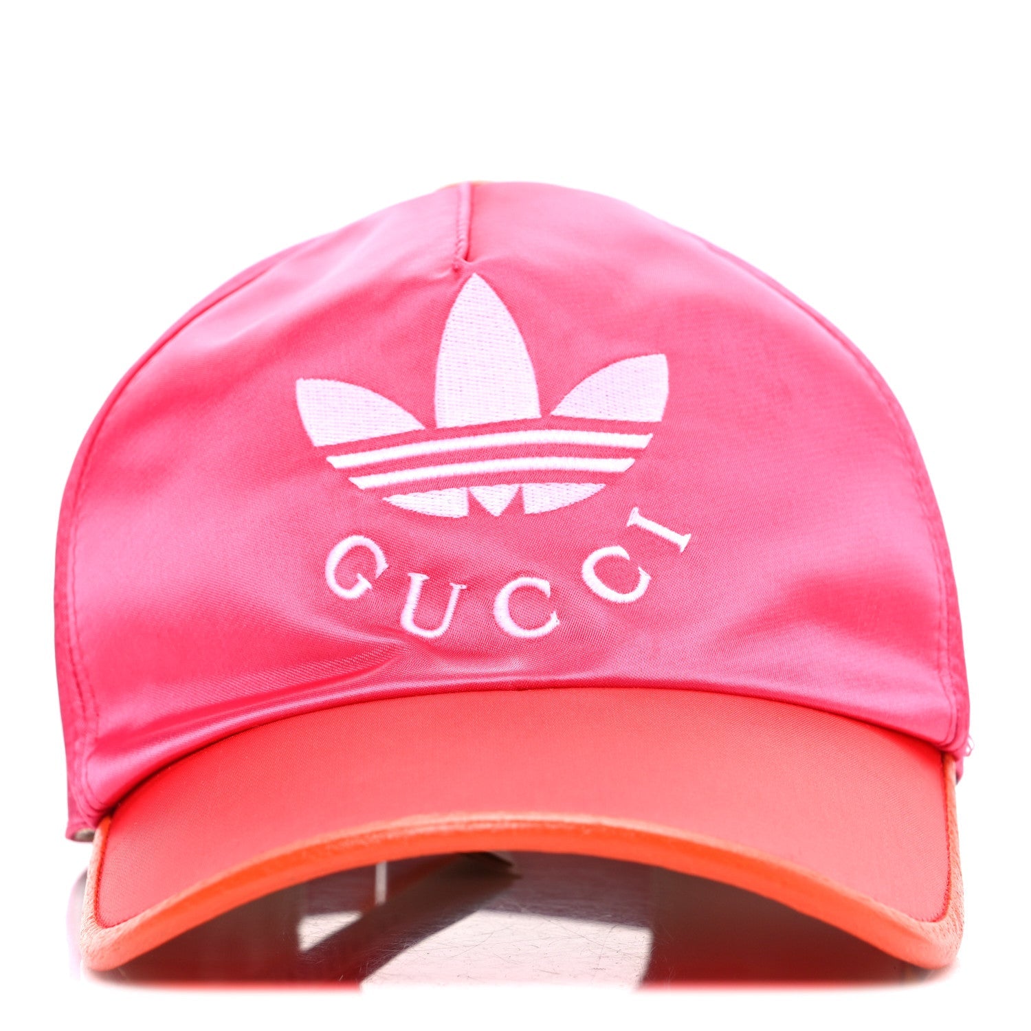 X ADIDAS Satin Trefoil Logo MC Rolly Baseball Hat Fuxia Red