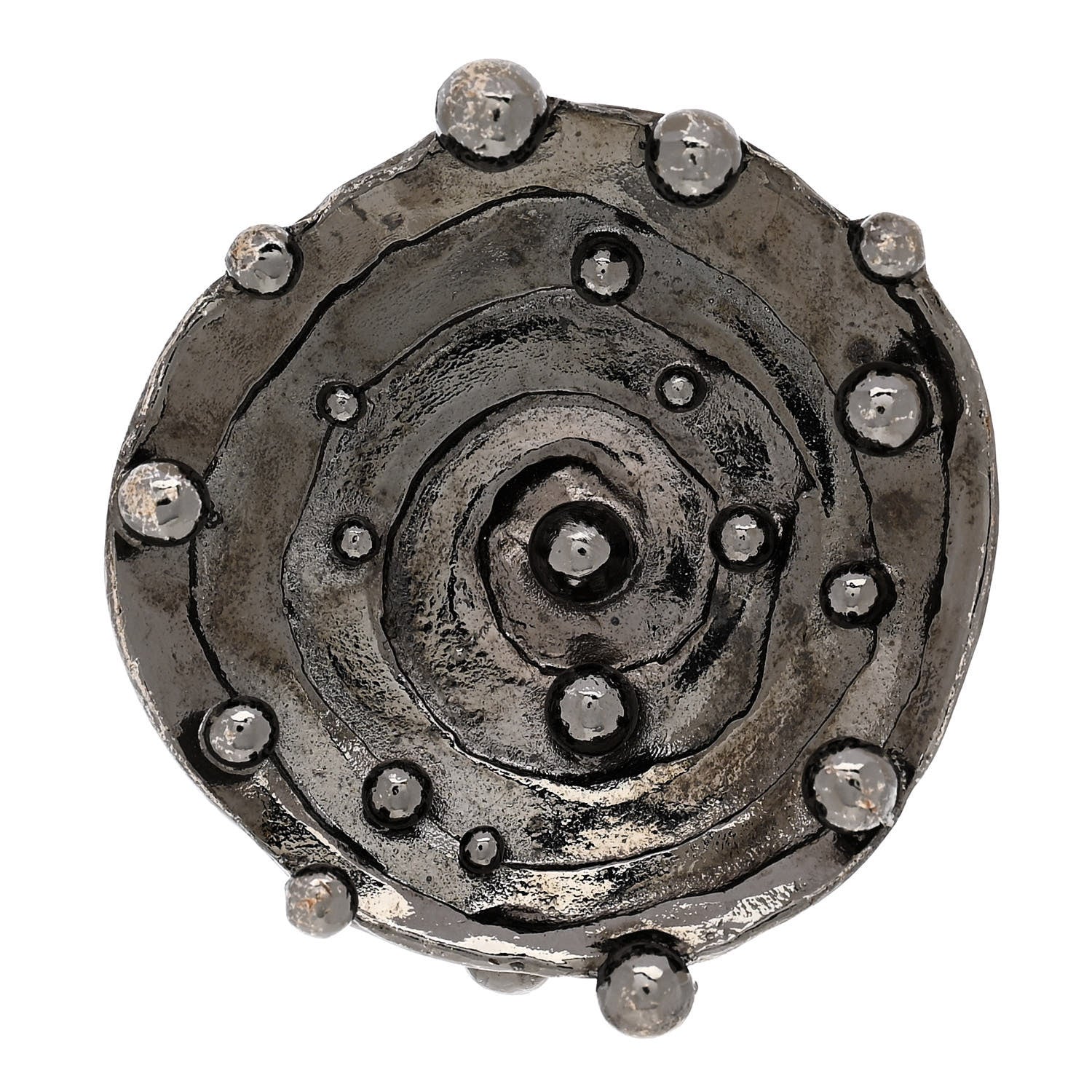 Metal Ring 54 7 Gunmetal Black