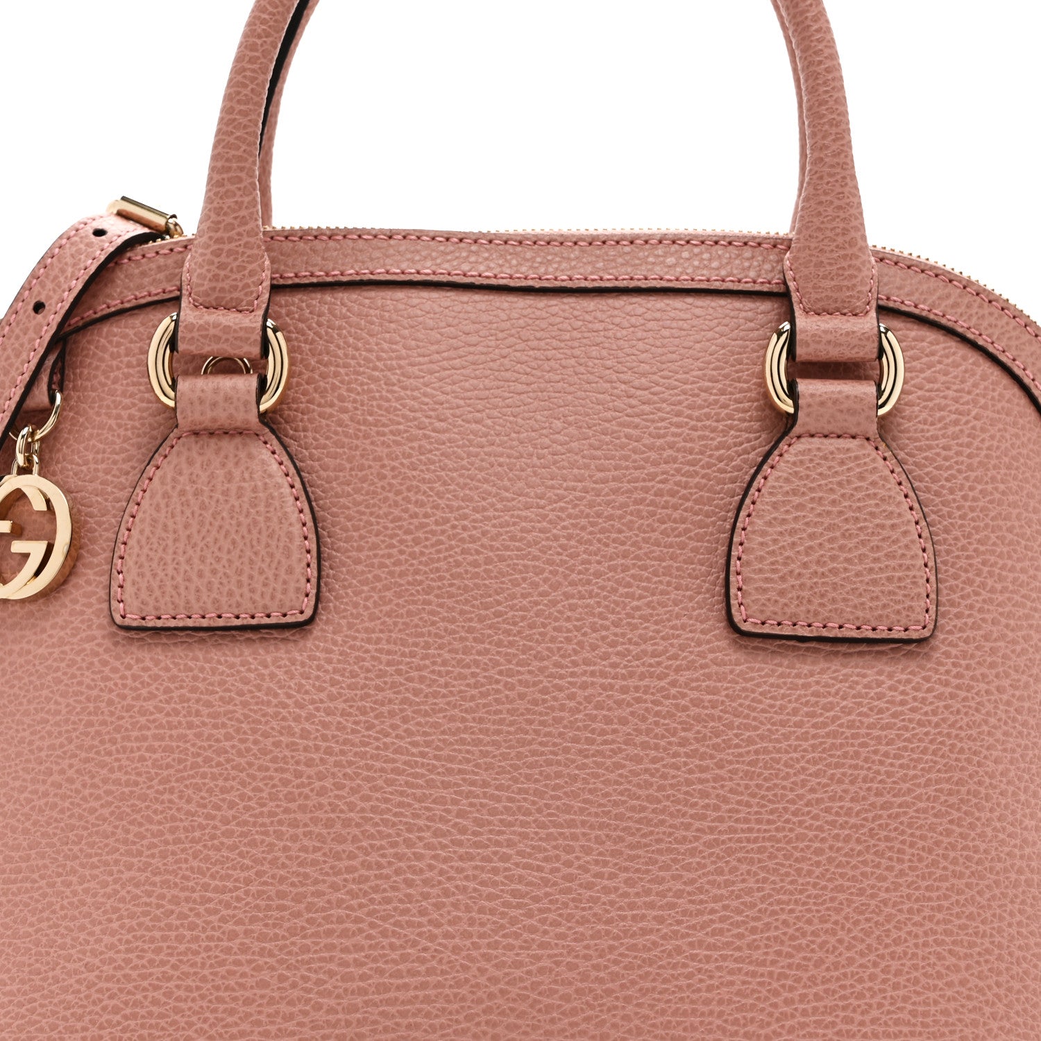 Dollar Calfskin Small GG Charm Dome Bag Soft Pink
