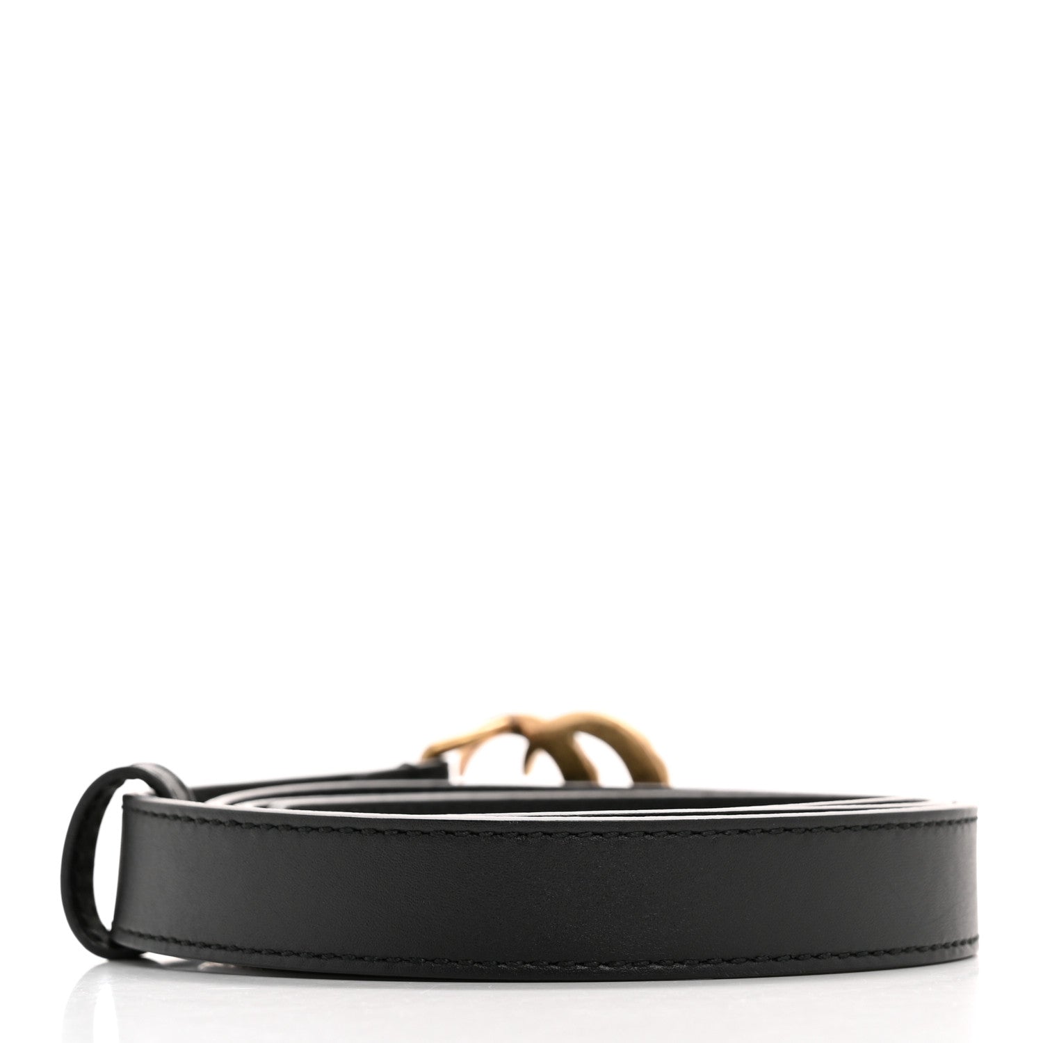 Calfskin Pearl Double G 20mm Belt 85 34 Black Cream