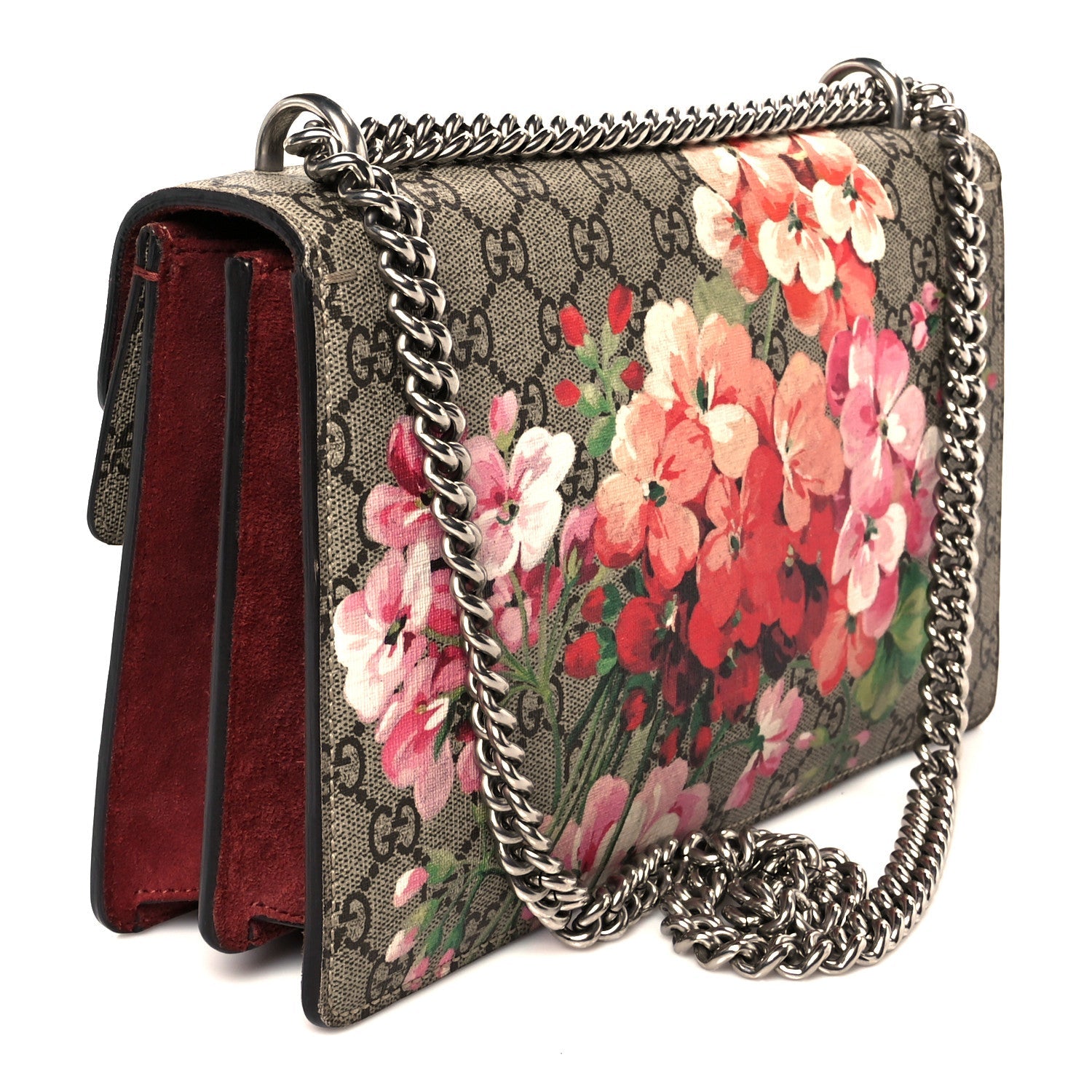 GG Supreme Monogram Blooms Small Dionysus Shoulder Bag Beige Multicolor Dry Rose