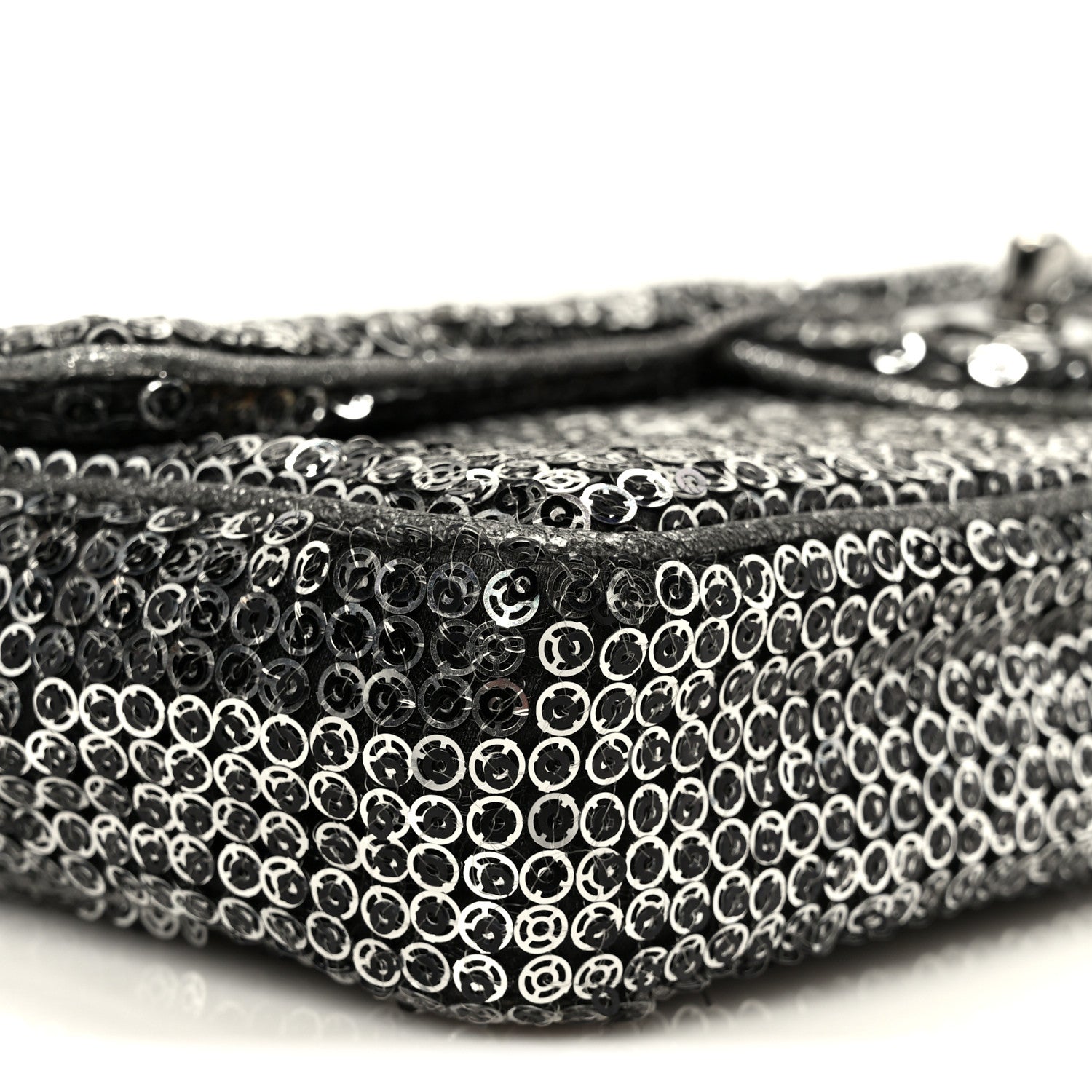Sequin East West Flap Dark Silver