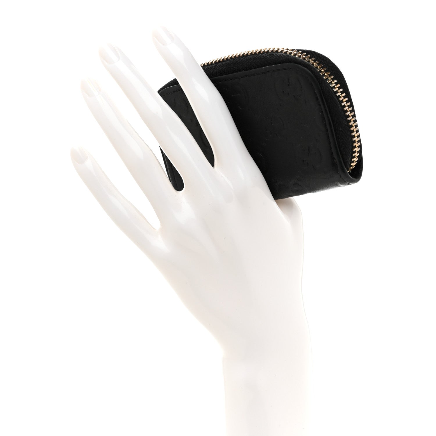 Guccissima Zip Around Coin Purse Wallet Black