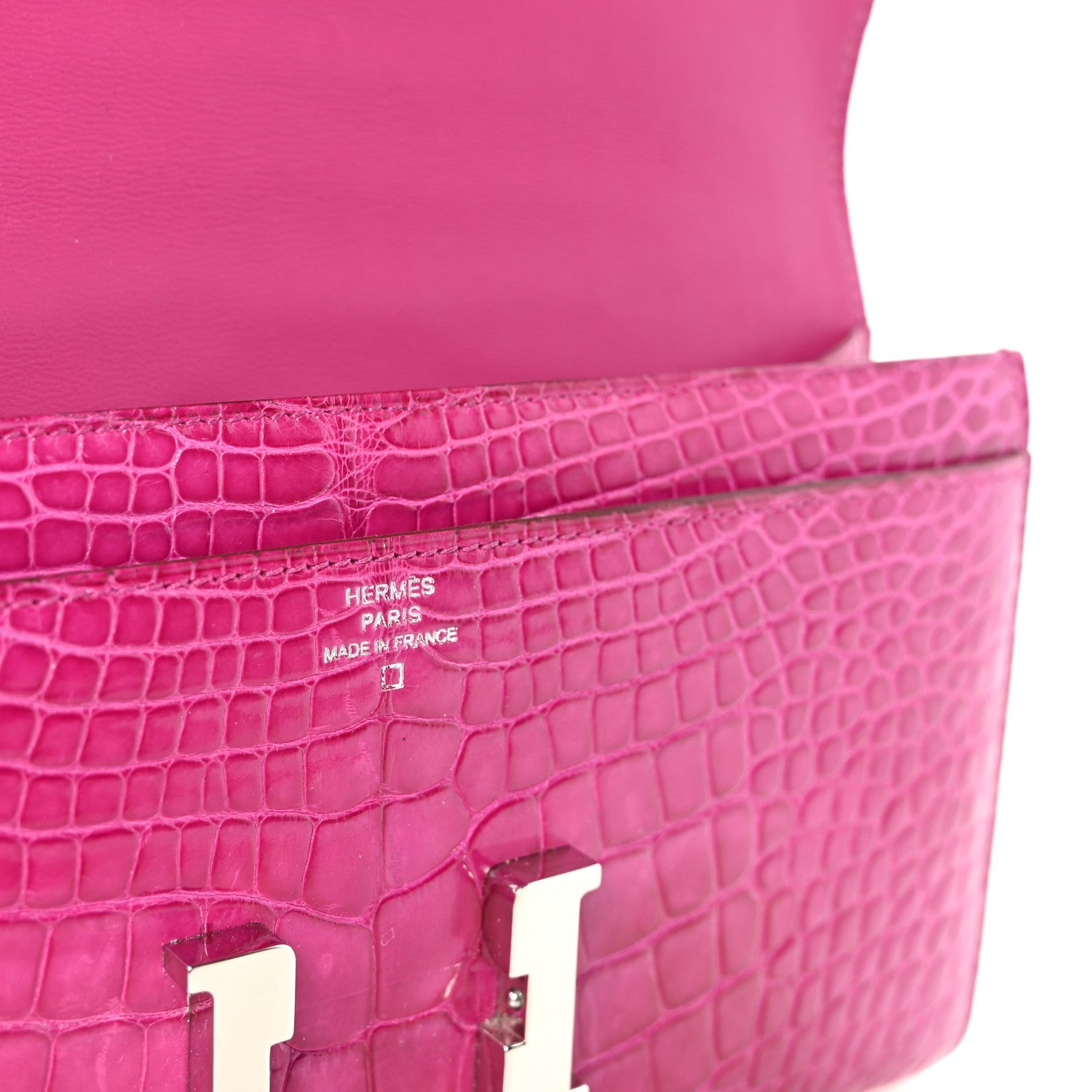 Shiny Alligator Constance Long Wallet Rose Scheherazade