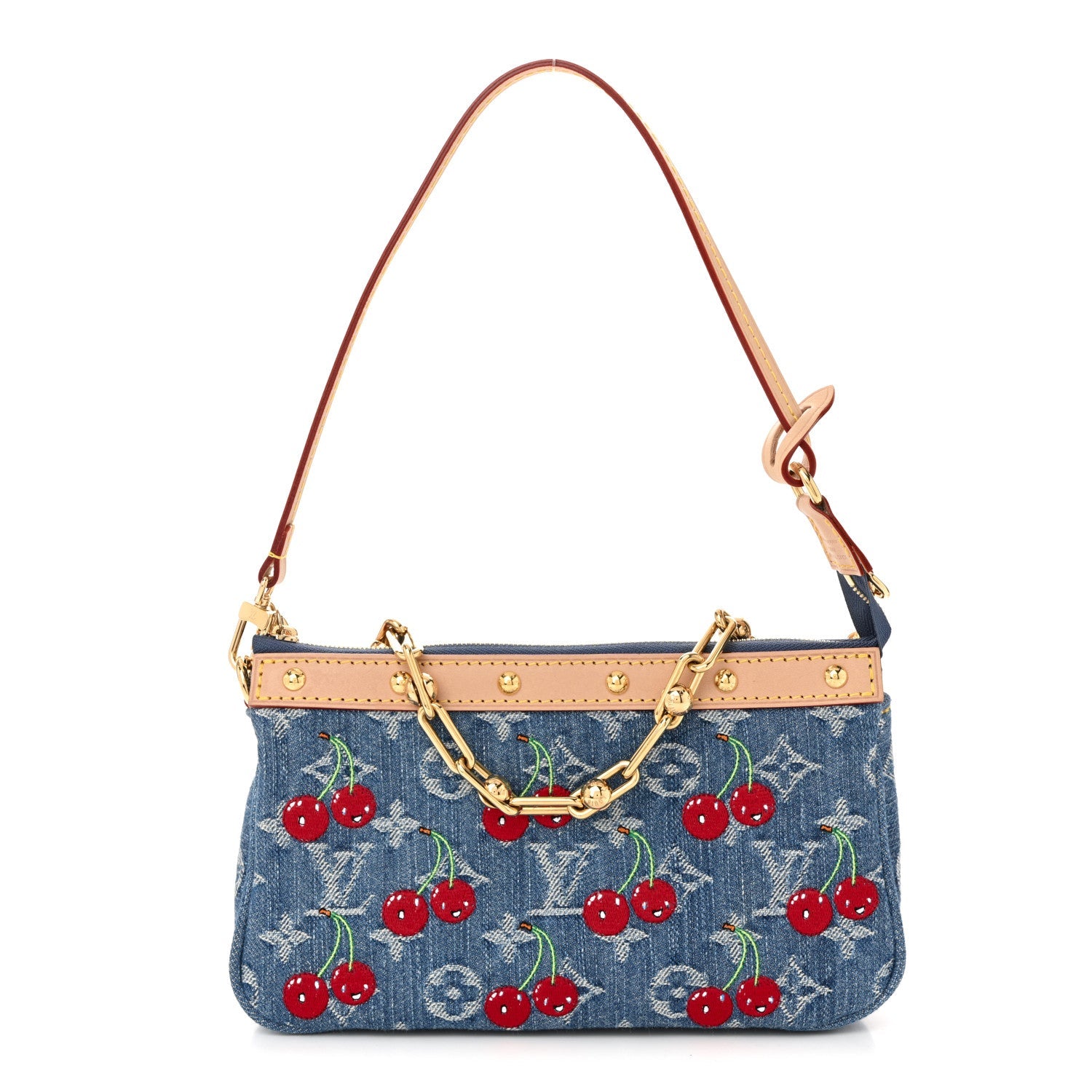 LV X TM Monogram Denim Cerises Pochette Accessories Blue