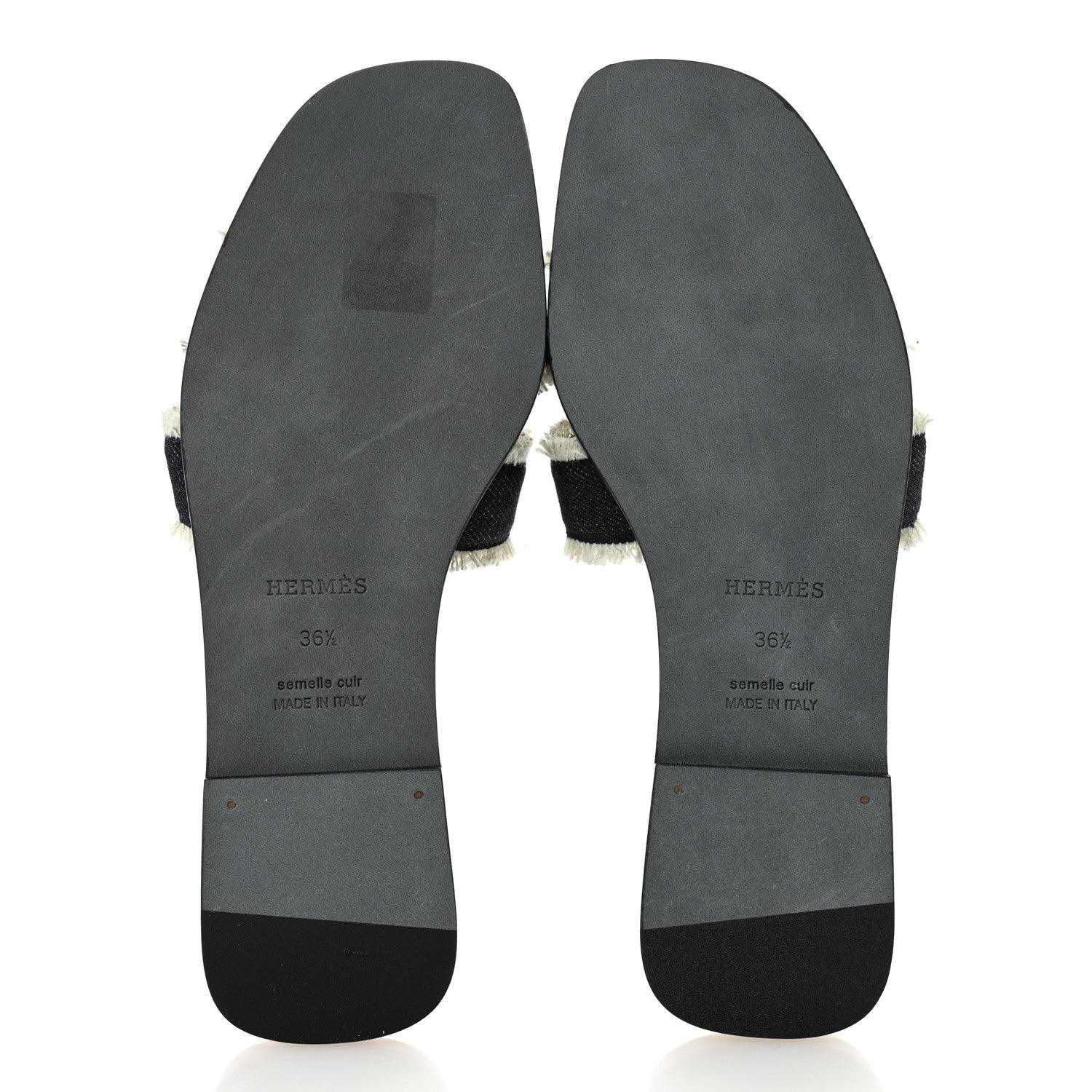Denim Oran Fringe Sandals 36.5 Bleu Brut