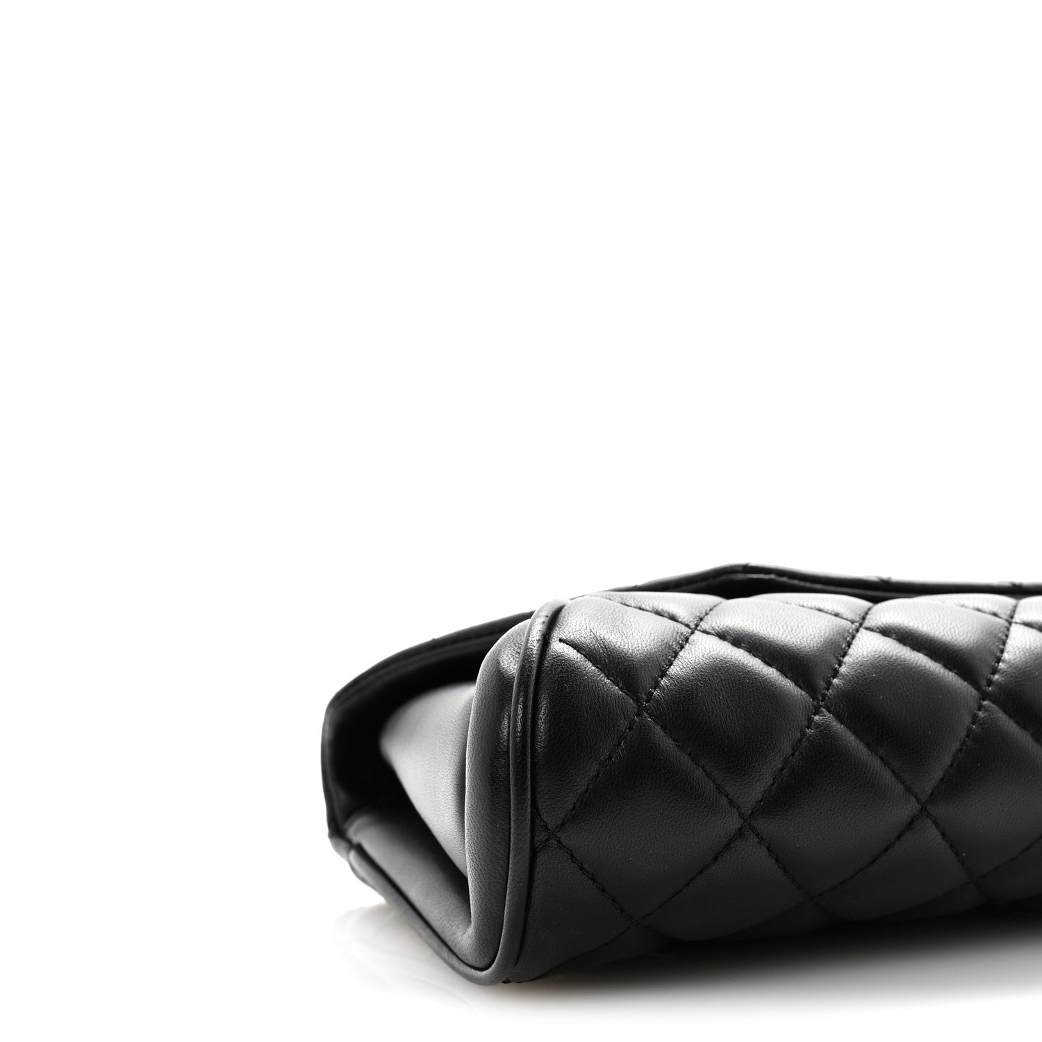 Lambskin Quilted Fold Up Again Clutch Black