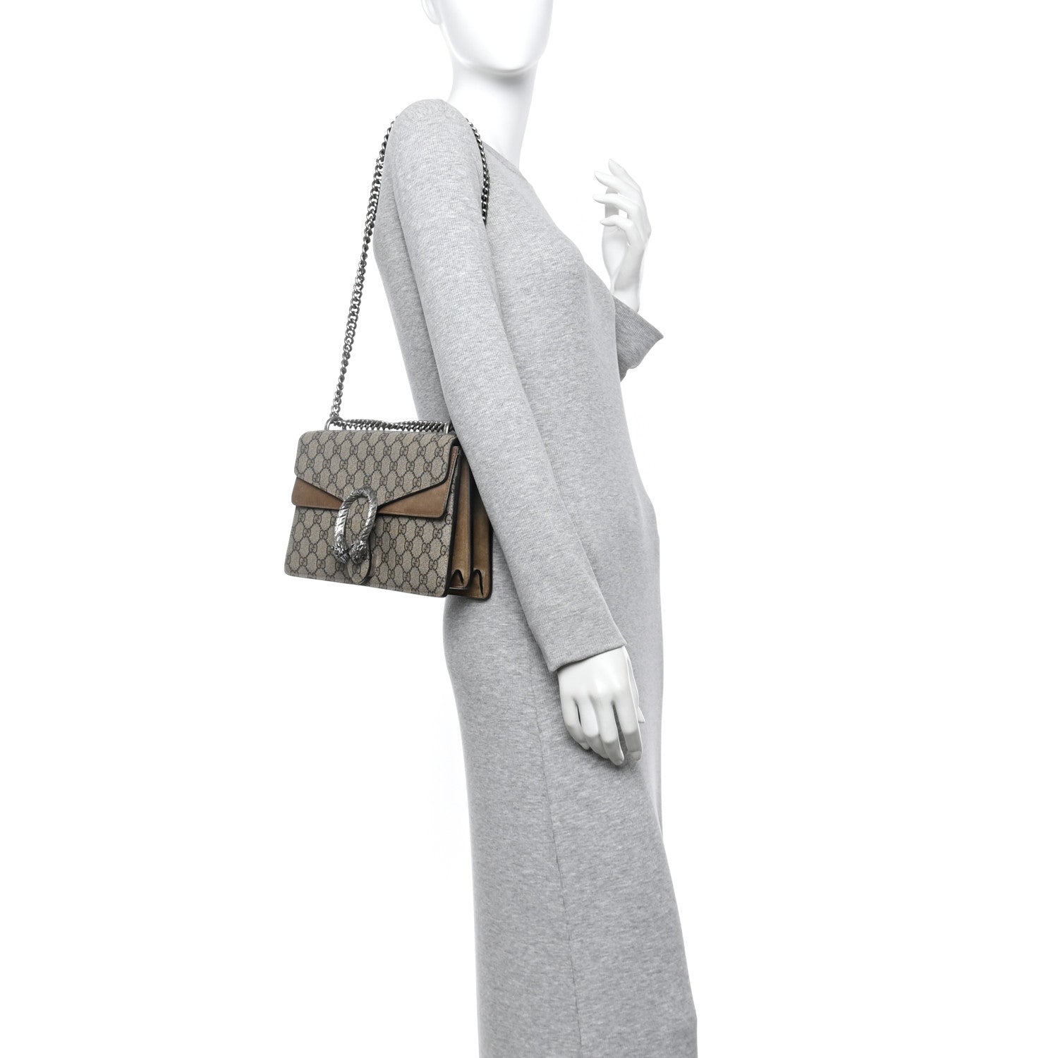 GG Supreme Monogram Small Dionysus Shoulder Bag Taupe