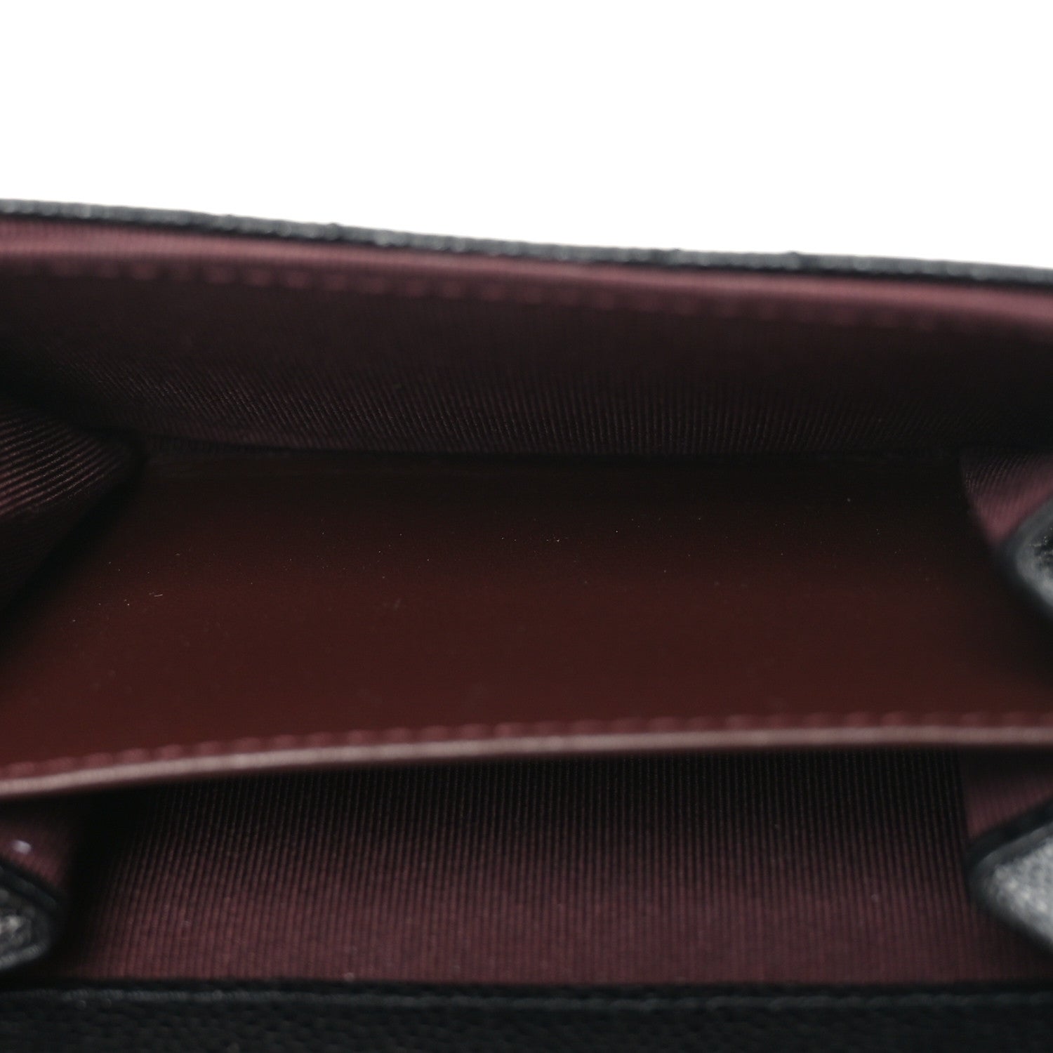Caviar Quilted Flap Card Holder Chain Wristlet Black