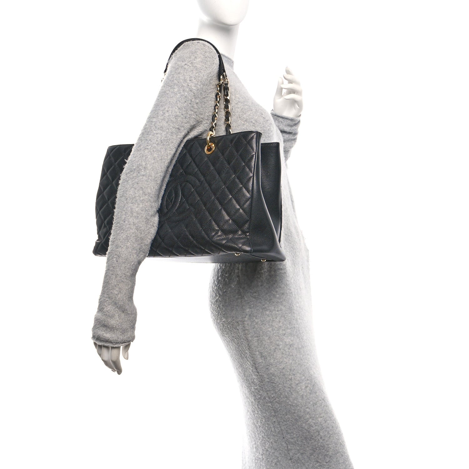 Caviar Quilted XL Grand Shopping Tote GST Black