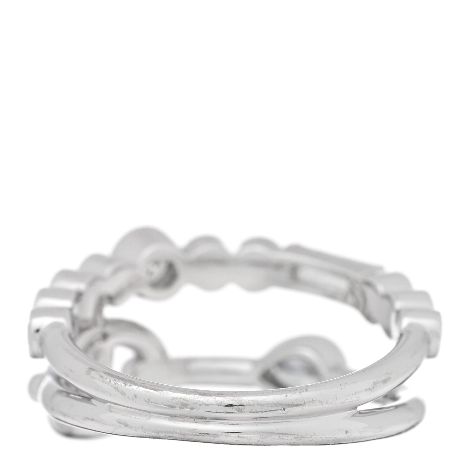 18K White Gold Diamond Chaine D'Ancre Fancy Chaos Ring 50 5.25