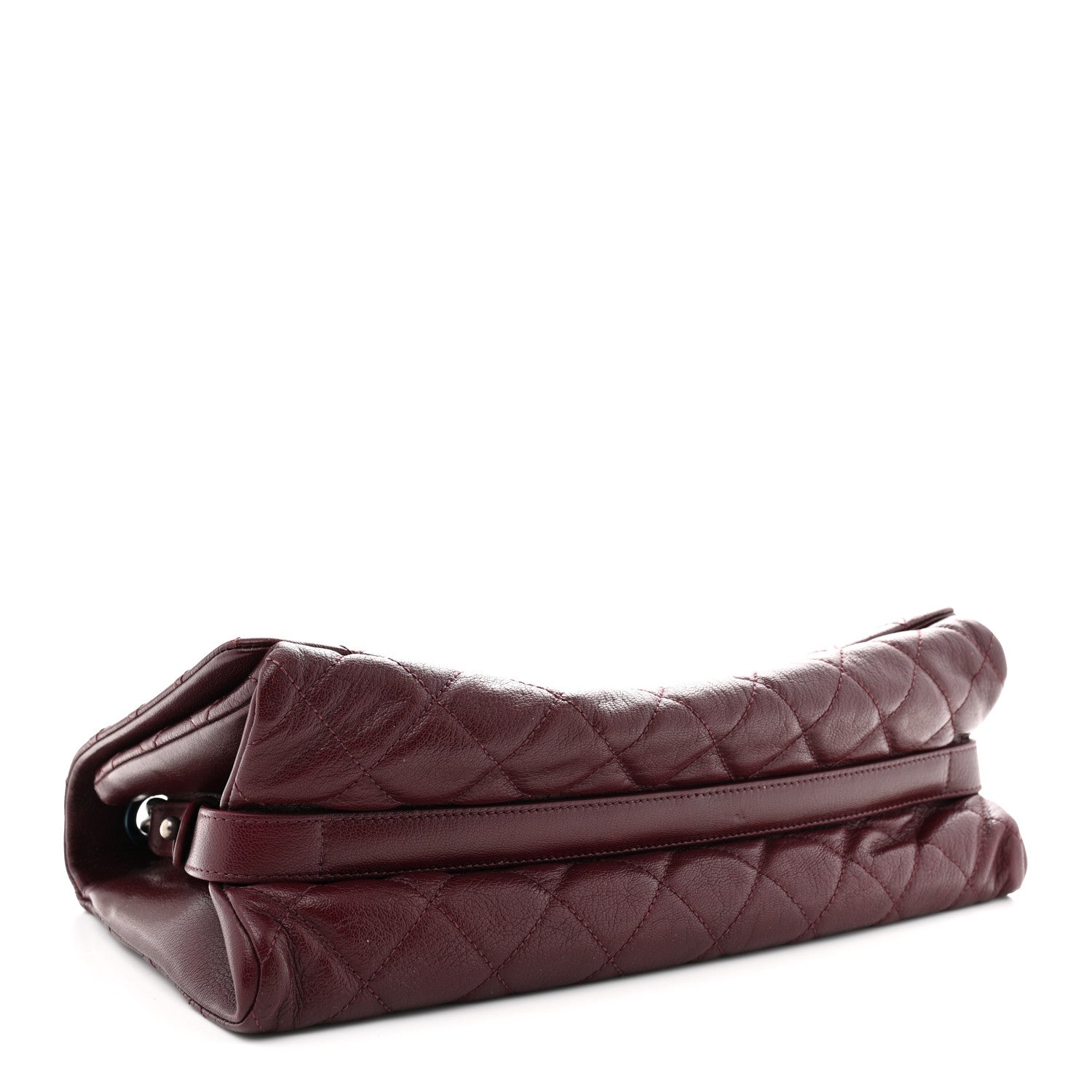 Goatskin Quilted Large City Rock Flap Burgundy