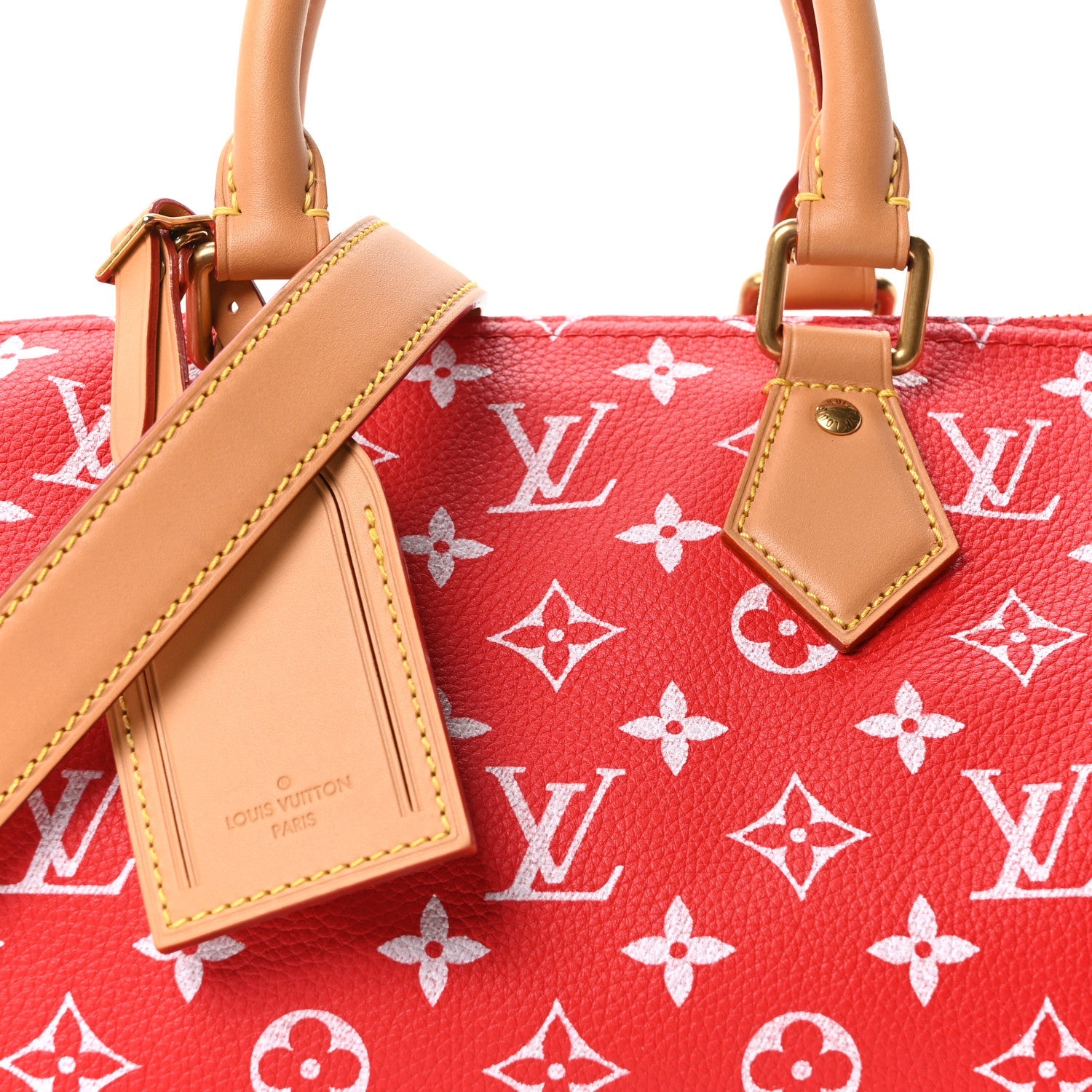 Soft Calfskin Monogram Speedy P9 Bandouliere 25 Red