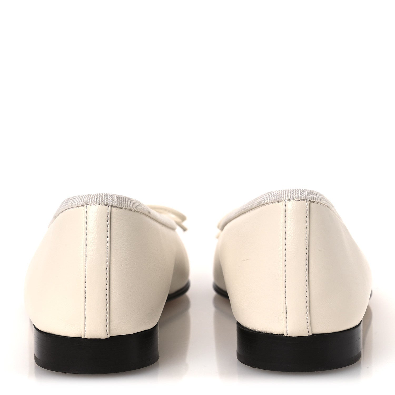 Lambskin Cap Toe CC Ballerina Flats 35 White Black