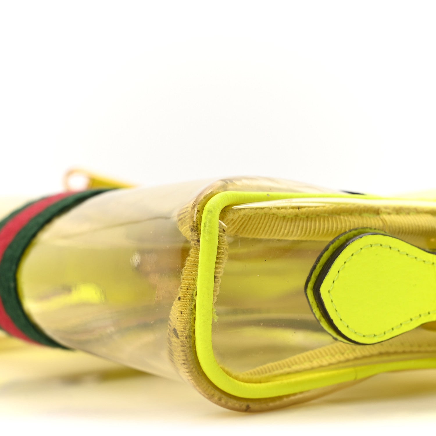 Vinyl Web Mini Ophidia Transparent Shoulder Bag Yellow Fluo