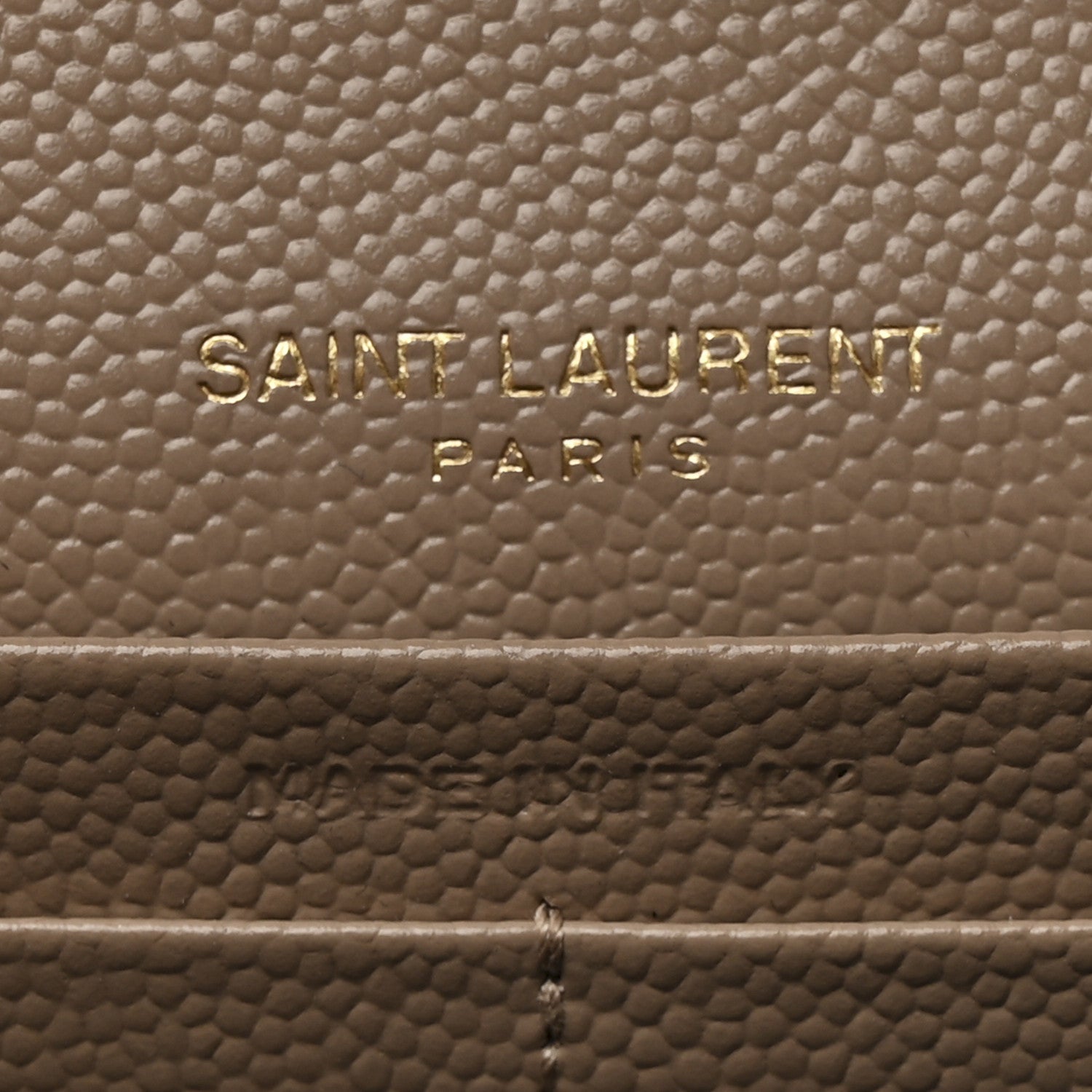 Grain De Poudre Matelasse Chevron Monogram Chain Wallet Dark Beige