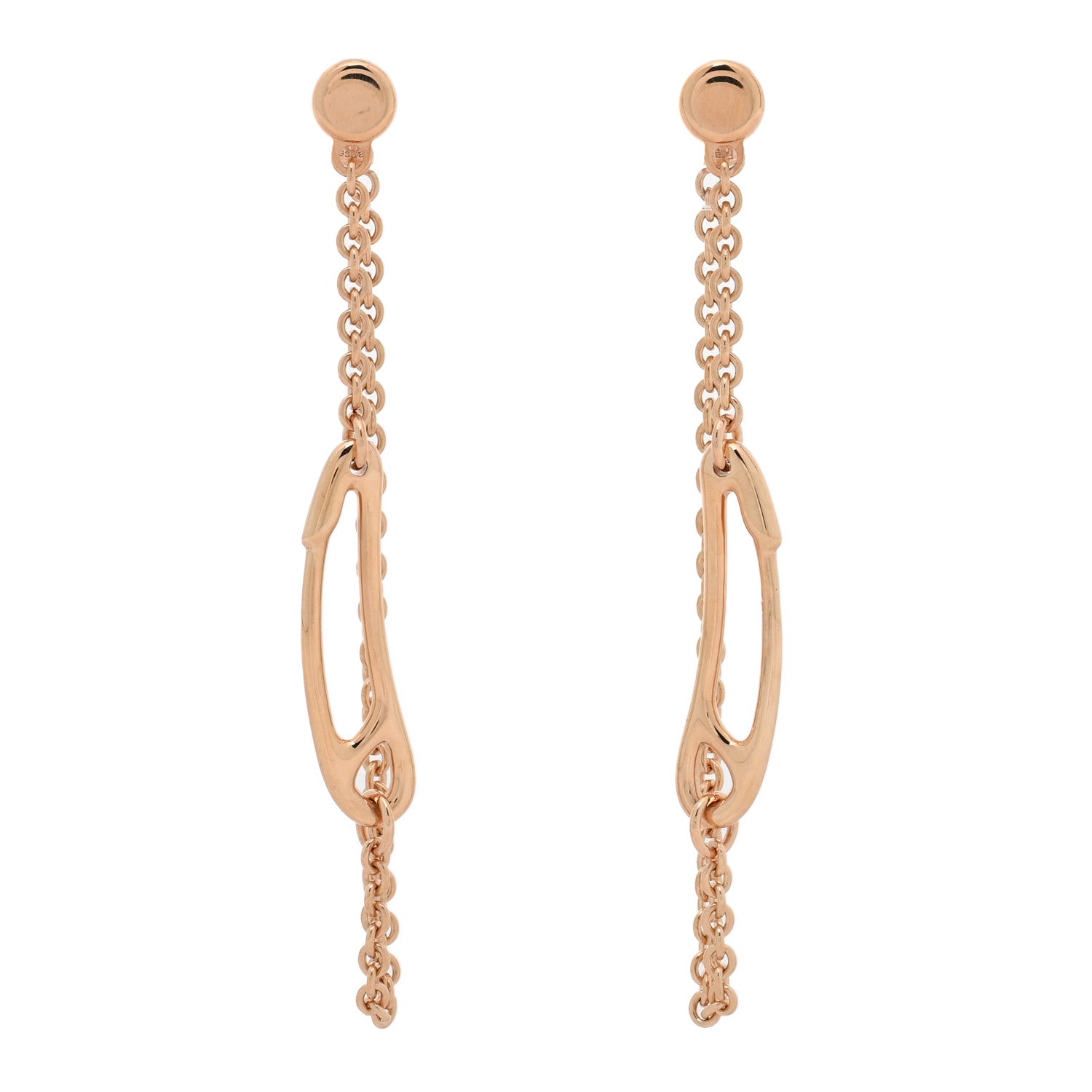 18K Rose Gold TPM Chaine D'Ancre Punk Earrings