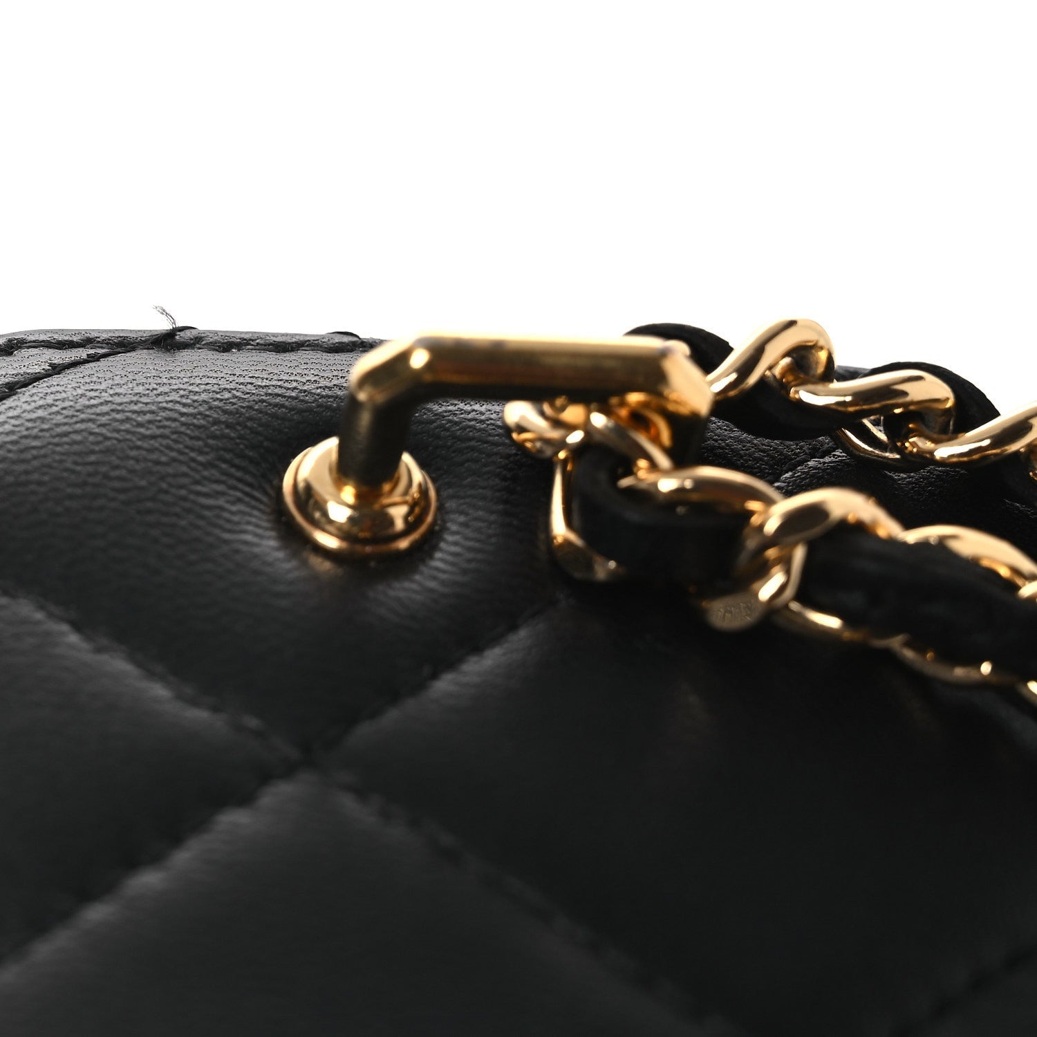 Lambskin Quilted Vanity Clutch With Chain Black