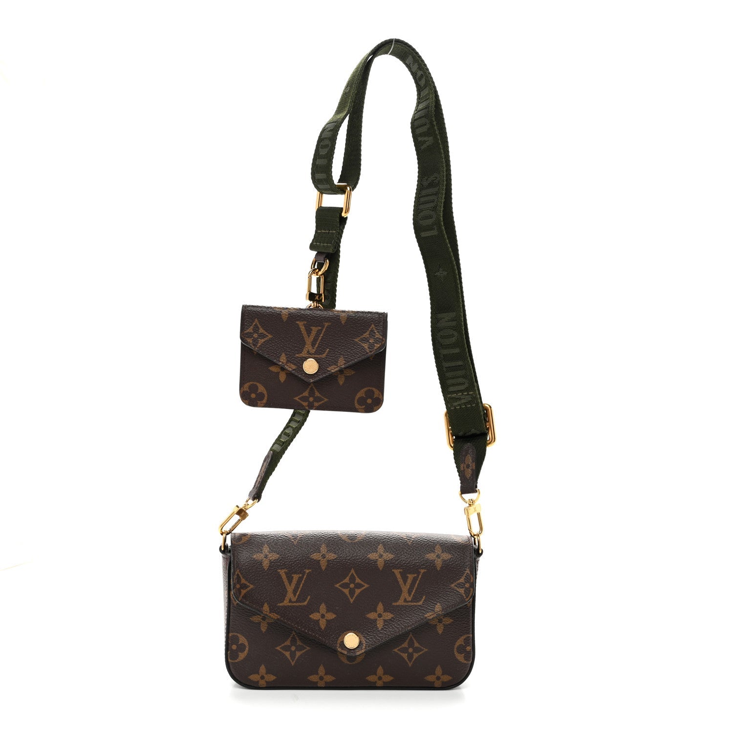 Monogram Felicie Strap & Go Kaki