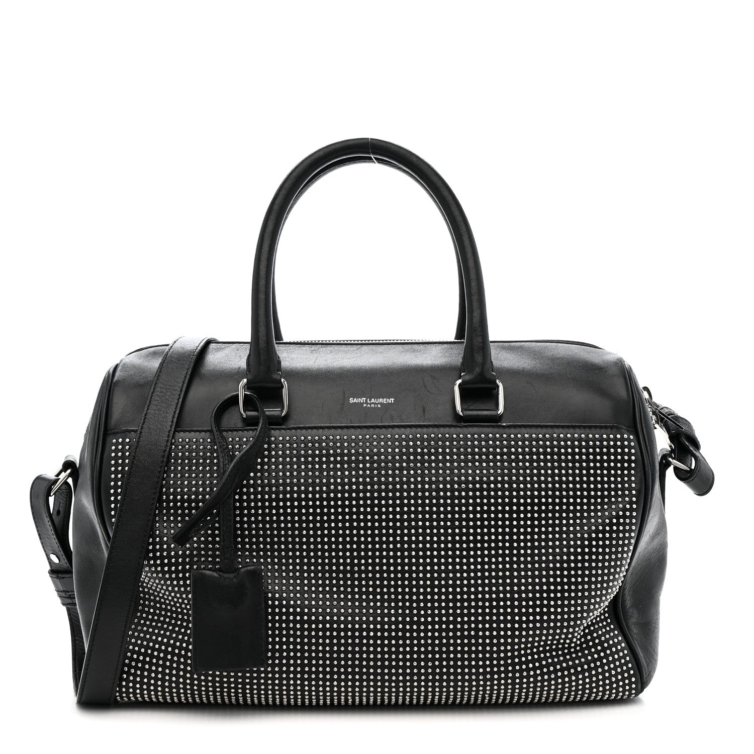 Calfskin Studded Classic Duffle 6 Black