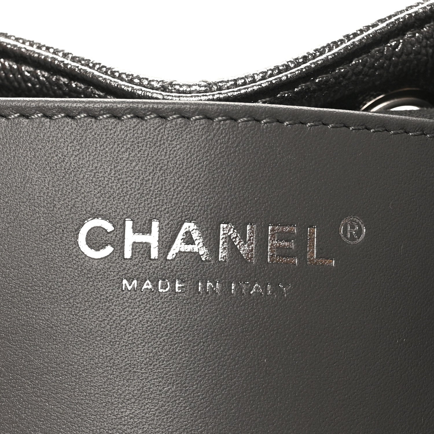Metallic Caviar Quilted Small Chanel 25 Handbag Silver