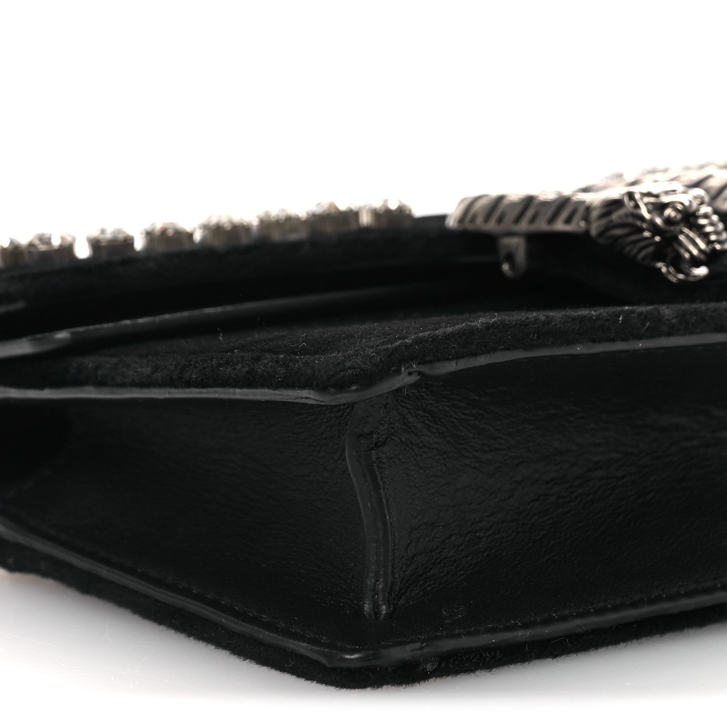 Velvet Crystal Super Mini Dionysus Shoulder Bag Black