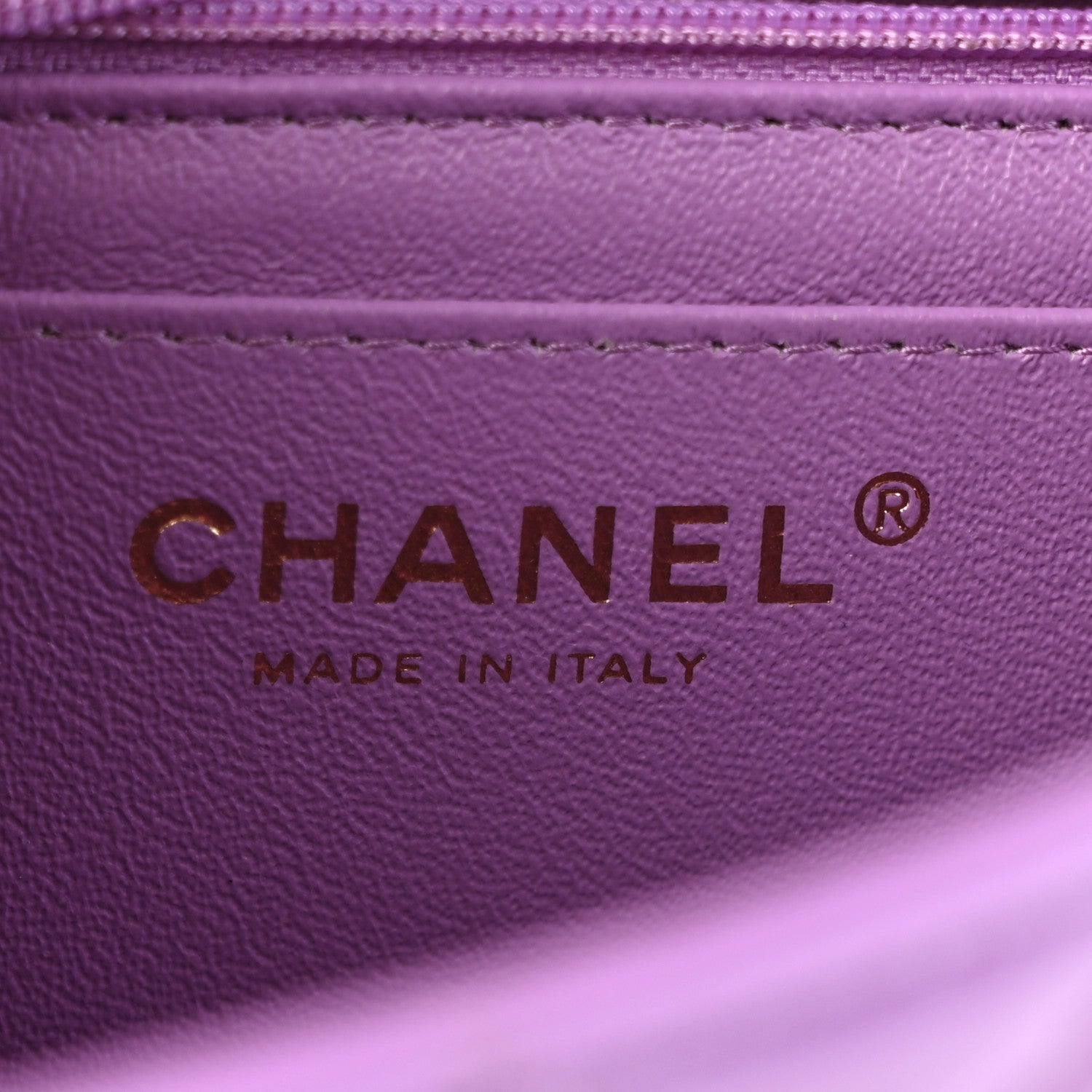 Patent Quilted Mini Rectangular Flap Purple