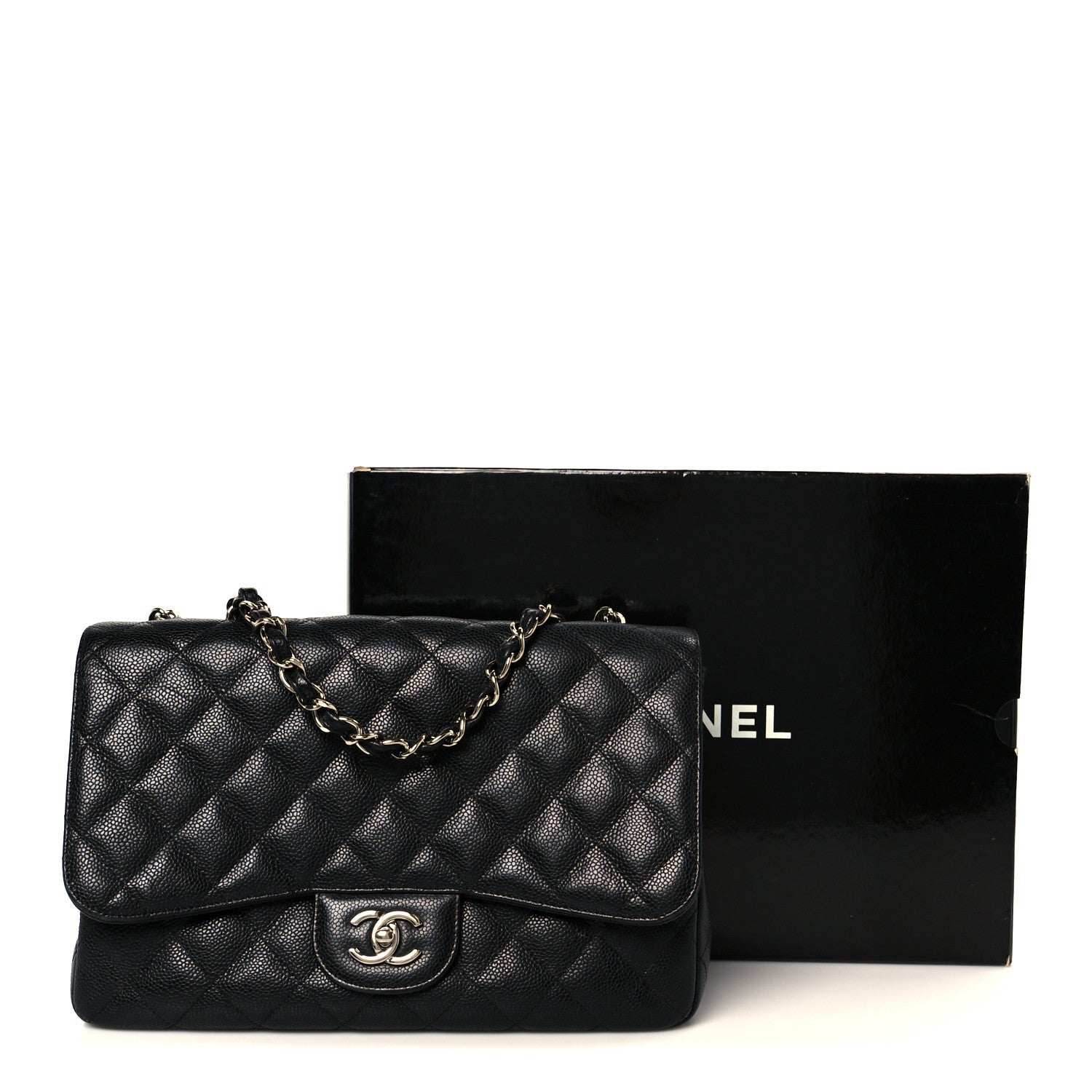Caviar Quilted Jumbo Single Flap Black
