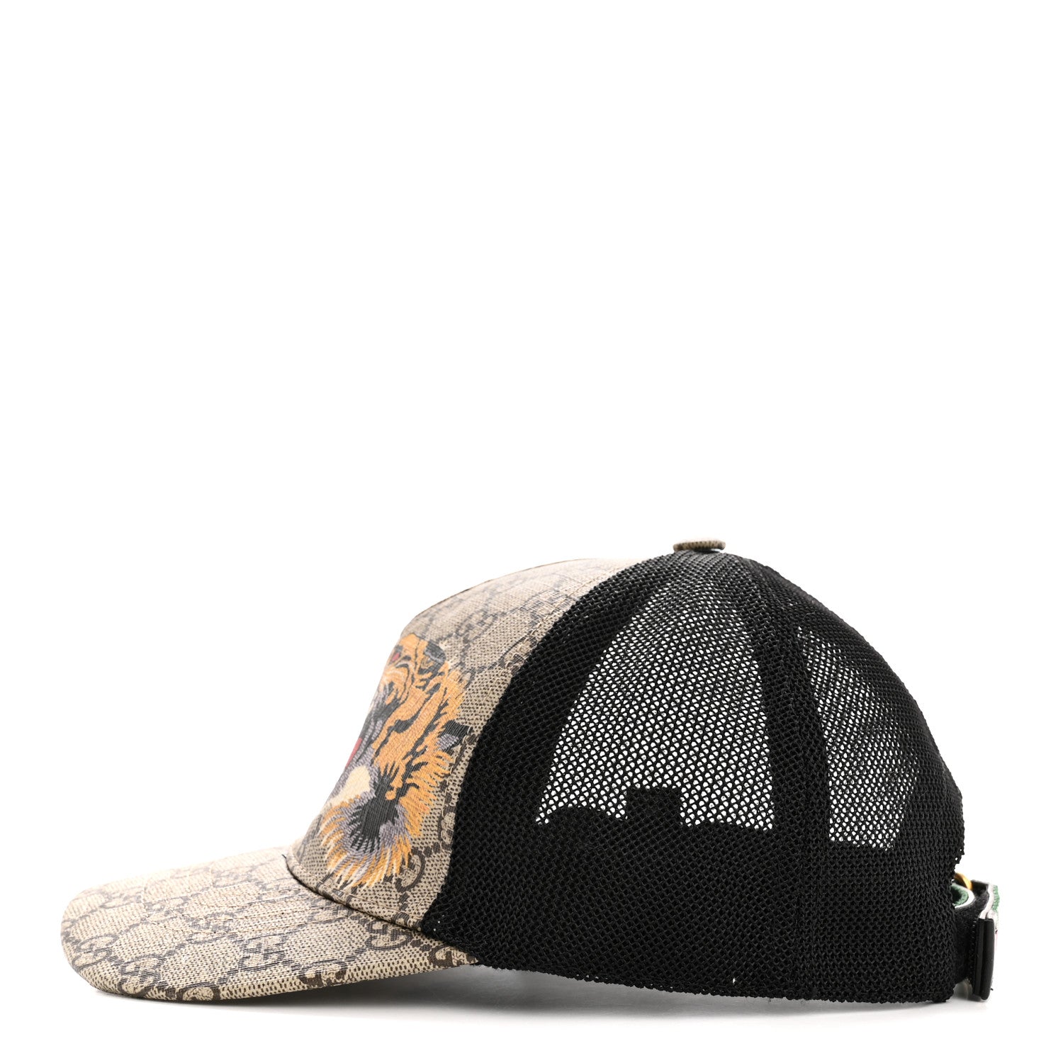 GG Supreme Monogram Tiger Print Baseball Hat XS Beige