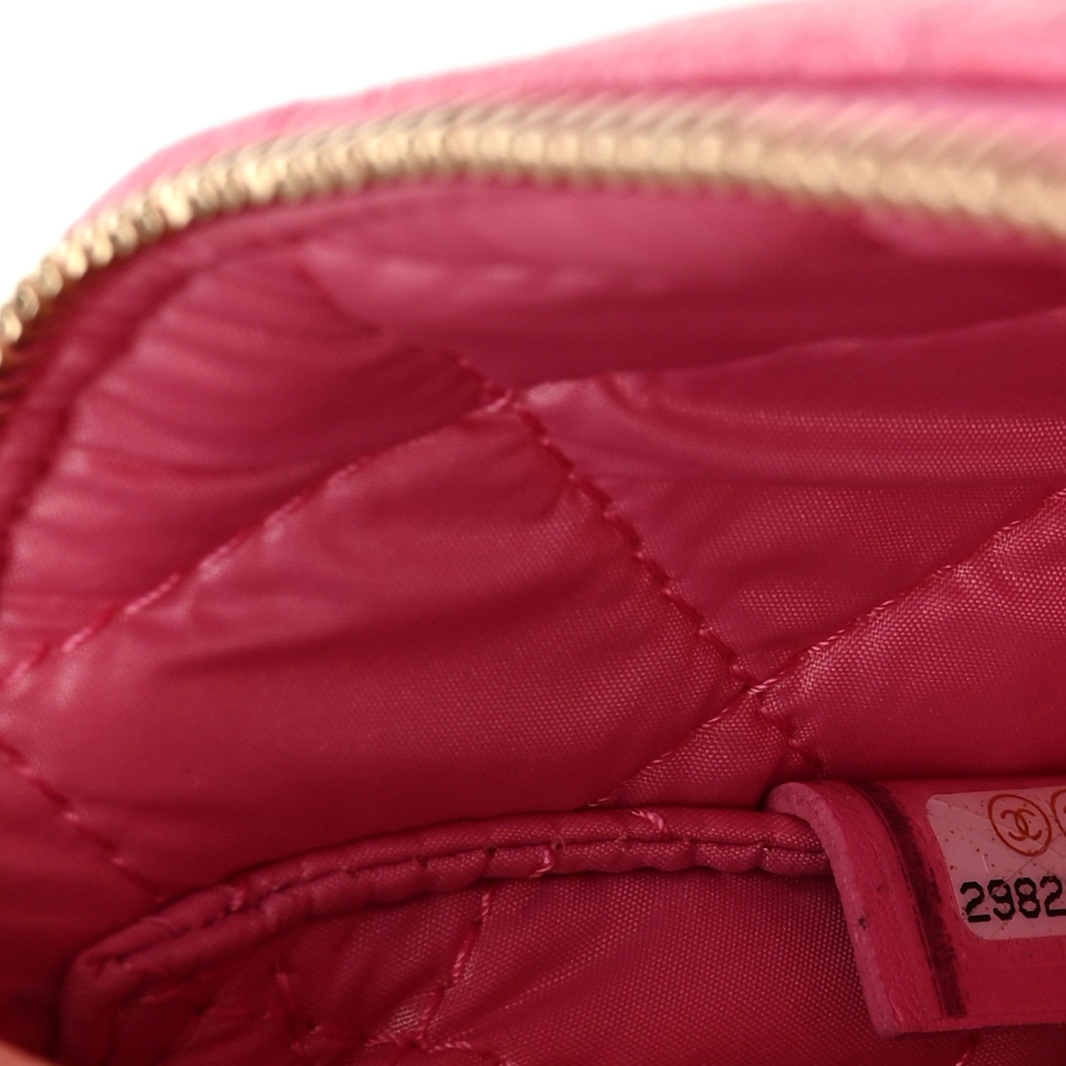 Caviar Quilted Large Vanity Pouch Pink