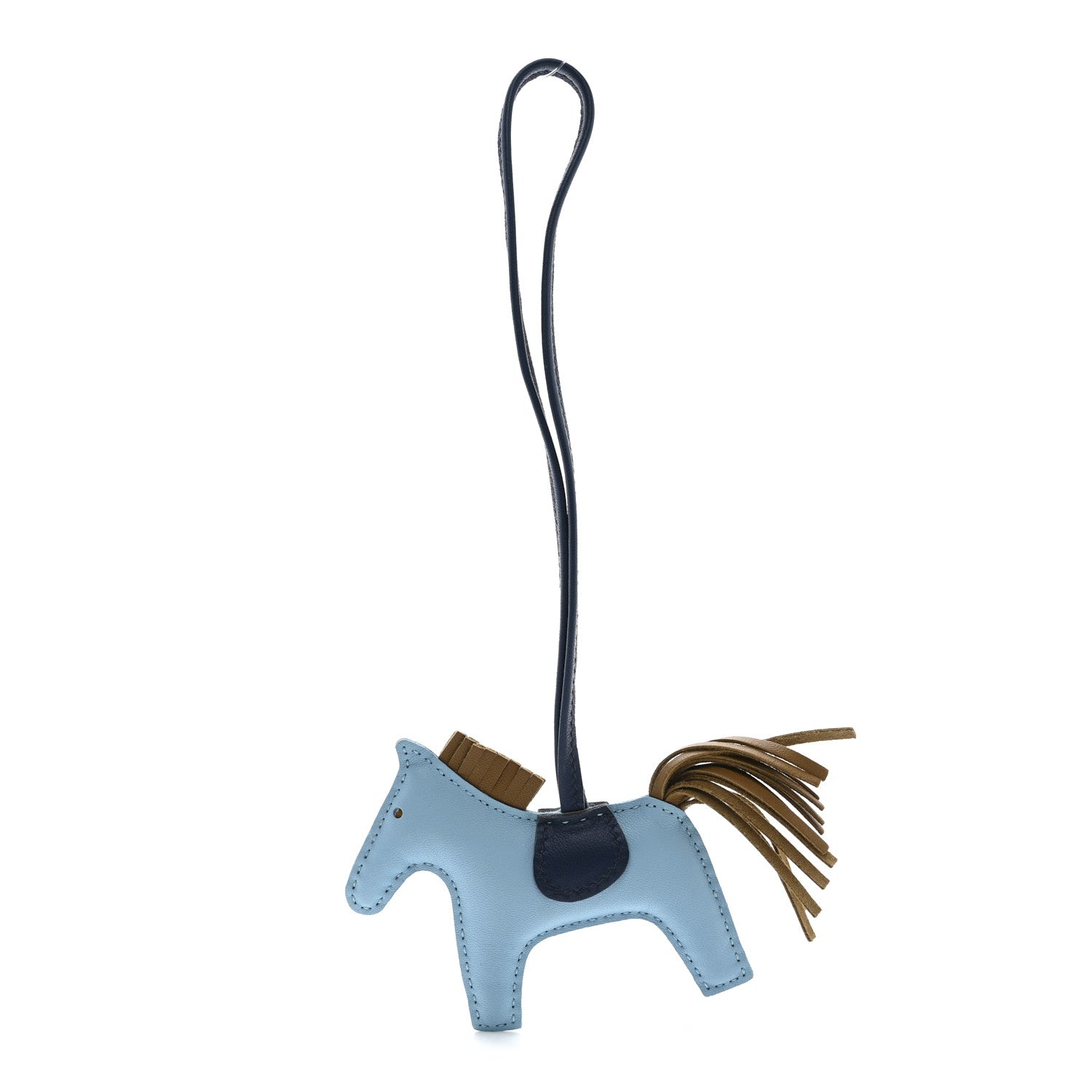 Milo Lambskin Grigri Rodeo Horse Bag Charm PM Celeste Bleu De Malte Kraft