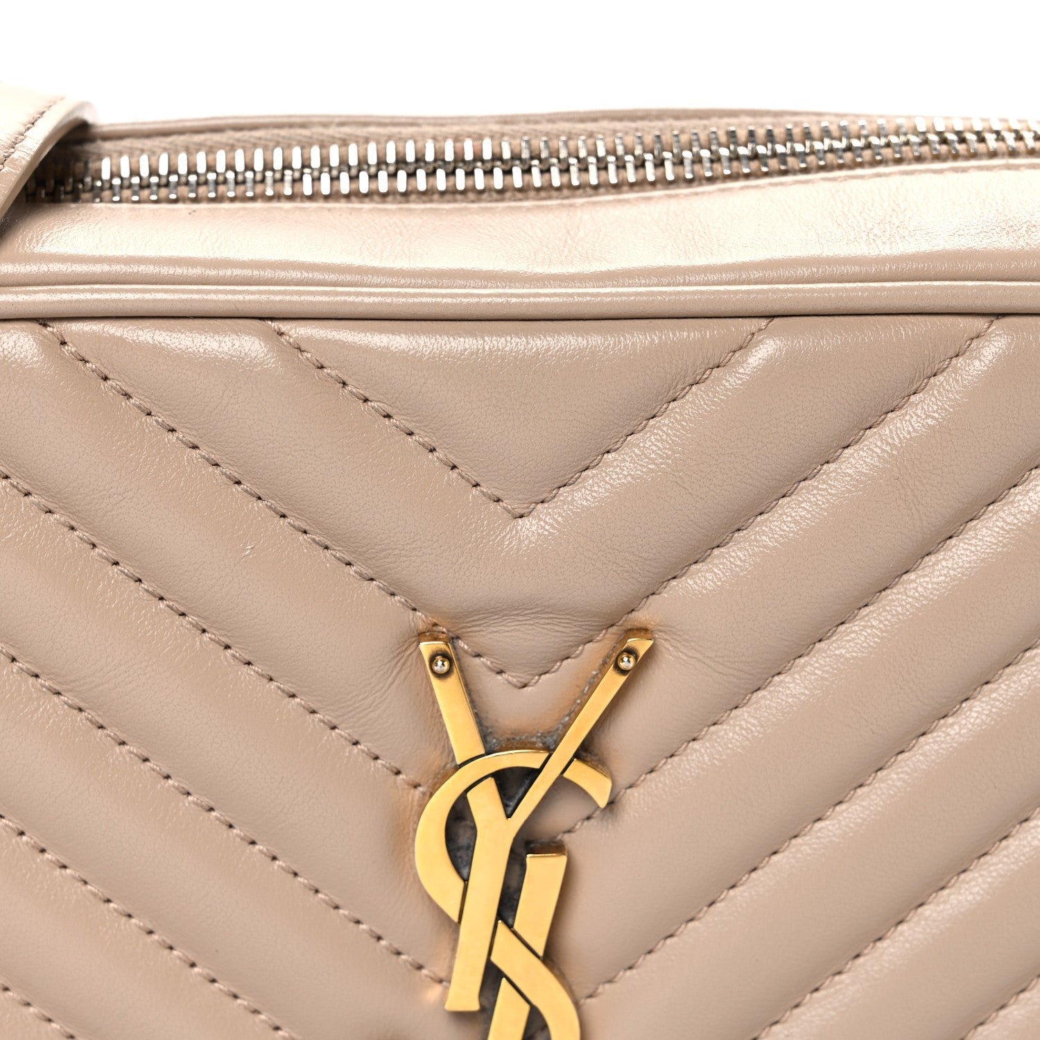 Calfskin Matelasse Monogram Lou Camera Bag Dark Beige