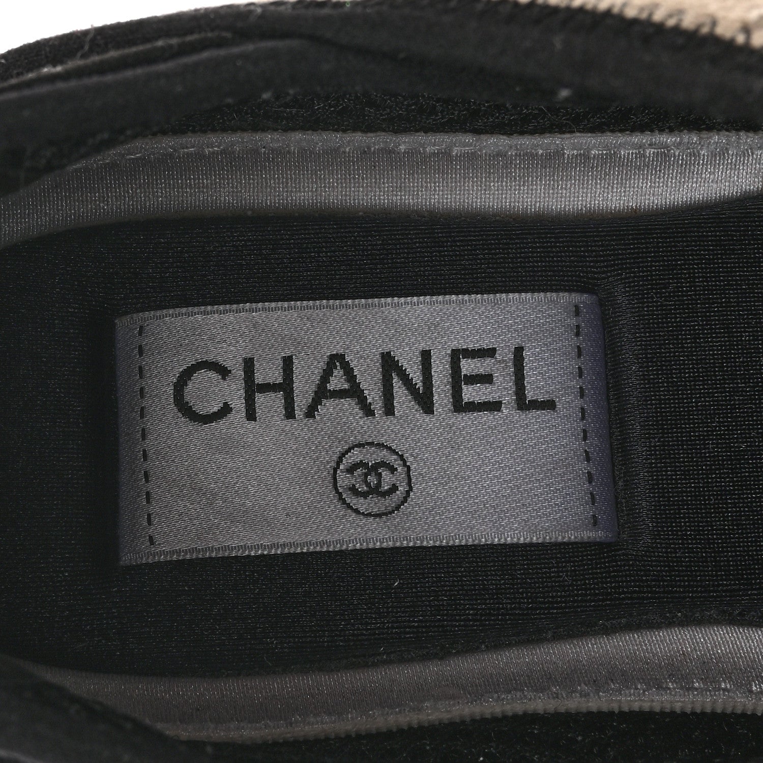 Velvet Calfskin Mixed Fibers CC Sneakers 36 Ivory Black