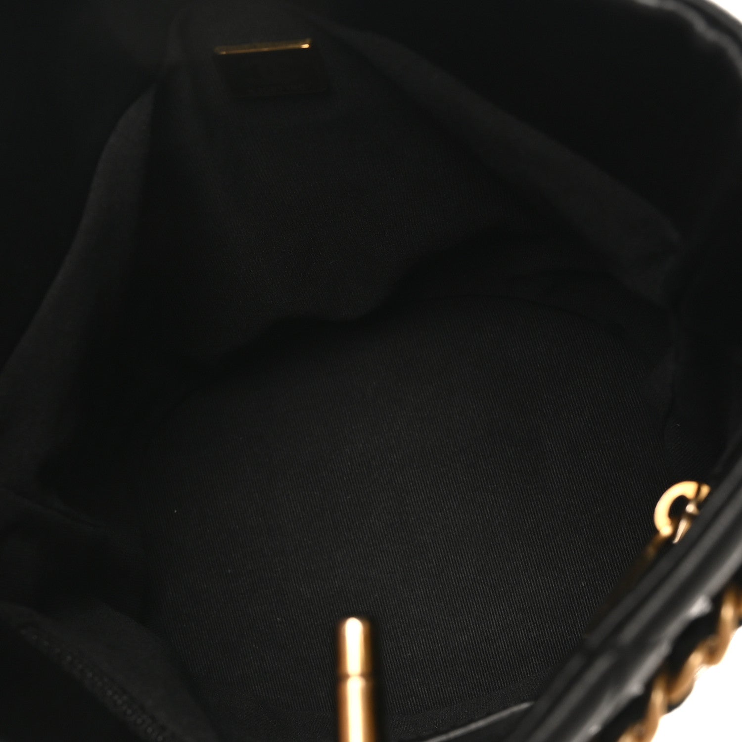 Calfskin Quilted Small CC Chain Bucket Black