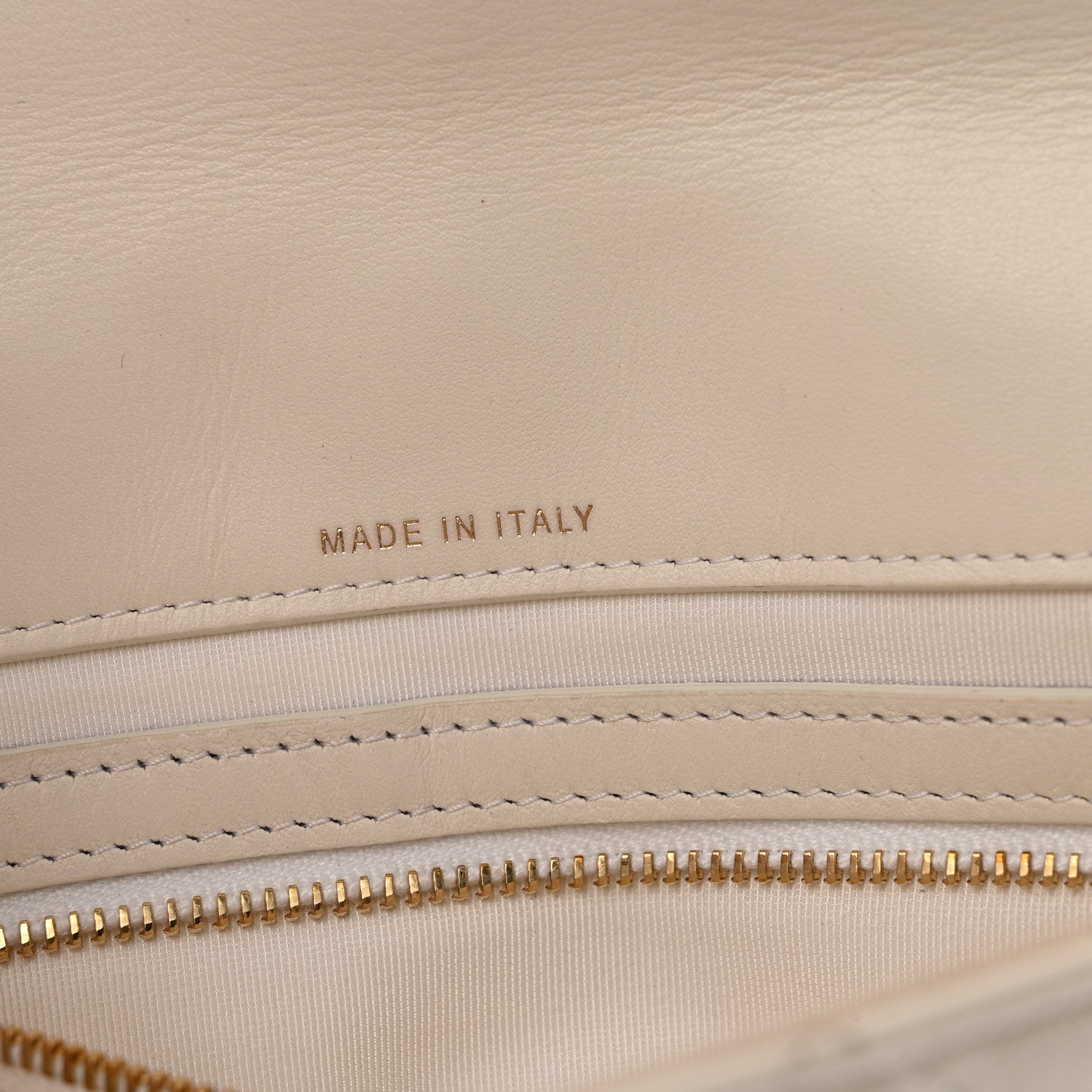 Calfskin Quilted Enchained Clutch White