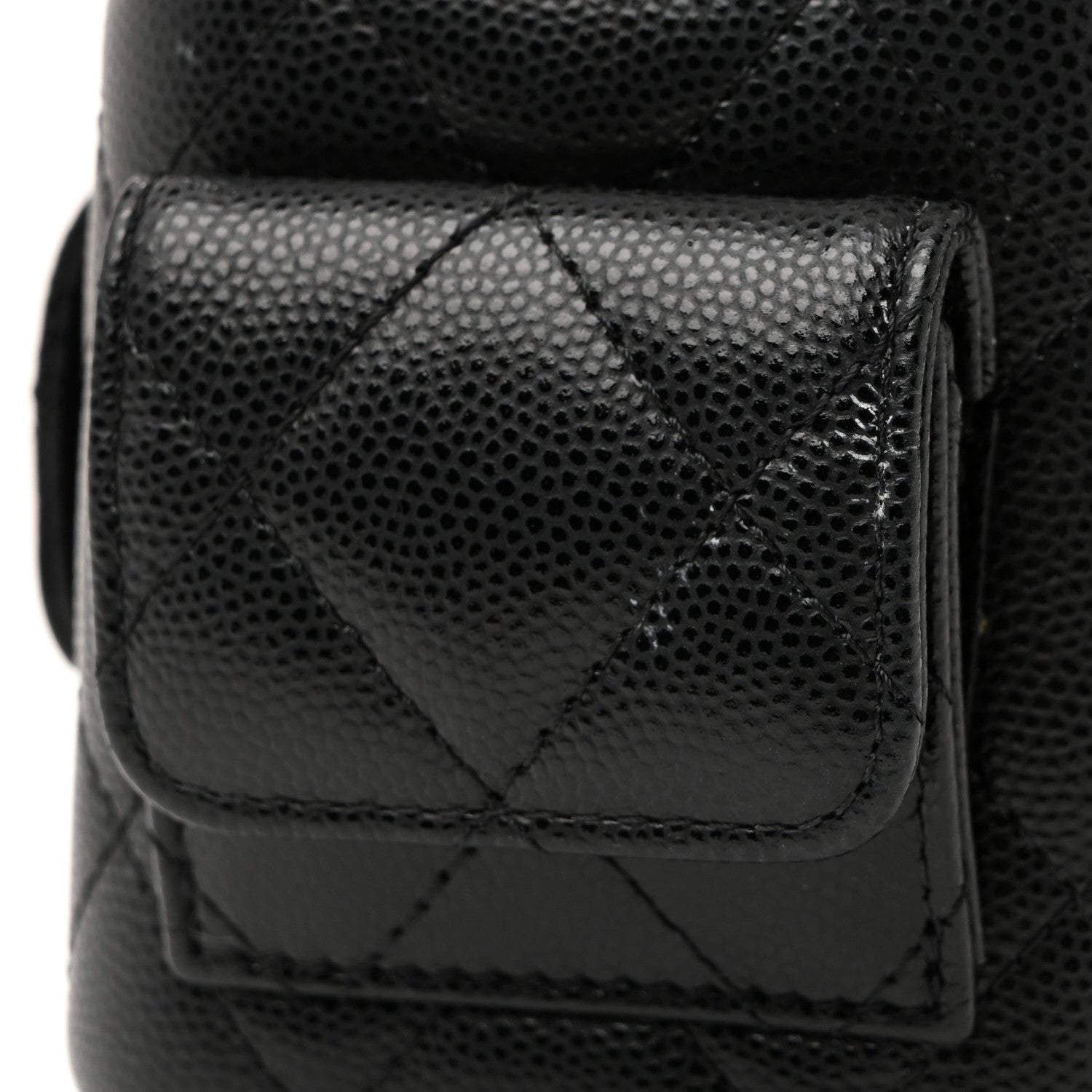 Caviar Quilted Polly Pocket East West Top Vanity With Chain Black