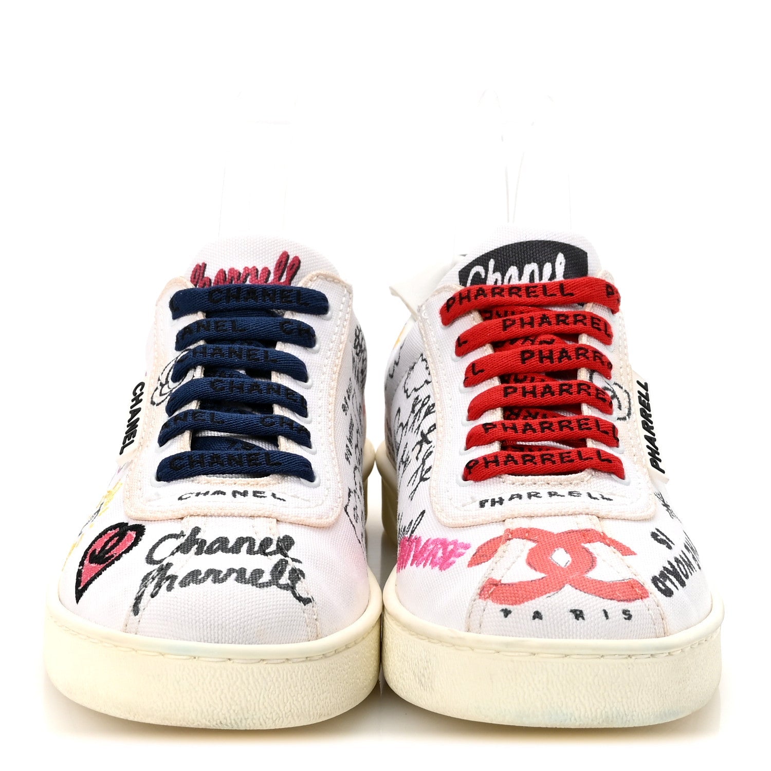 x Pharrell Williams Canvas Womens Sneakers 36.5 White Multicolor