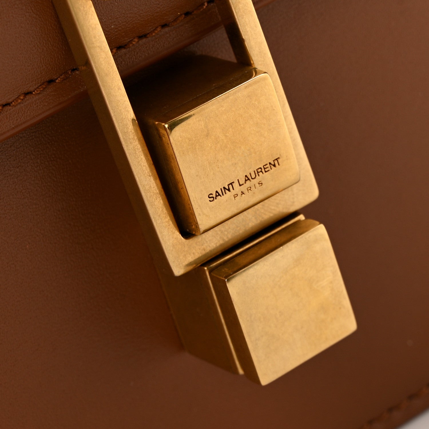 Smooth Calfskin Carre Satchel Brick