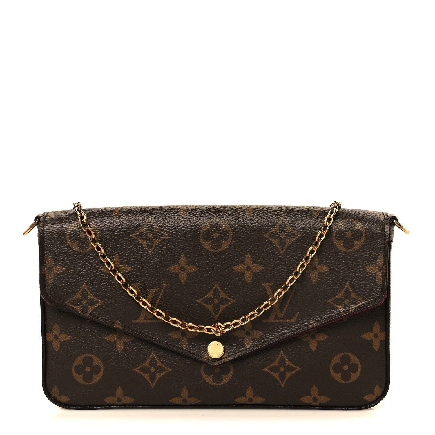 Monogram Pochette Felicie Chain Wallet Fuchsia