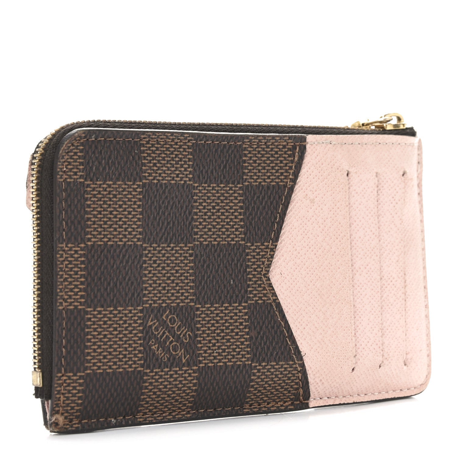 Damier Ebene Recto Verso Card Holder Rose Ballerine