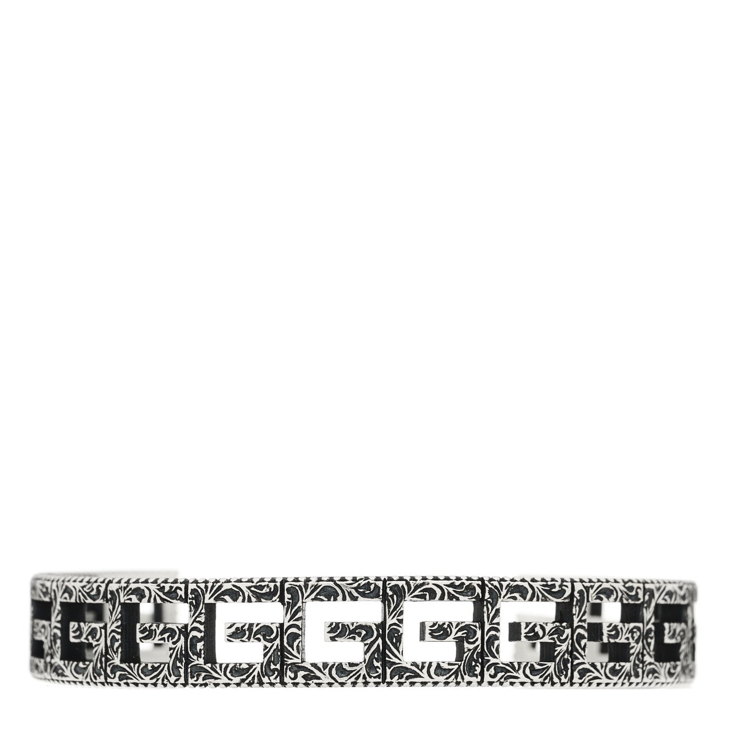 Sterling Silver Square G Motif Cuff Bracelet