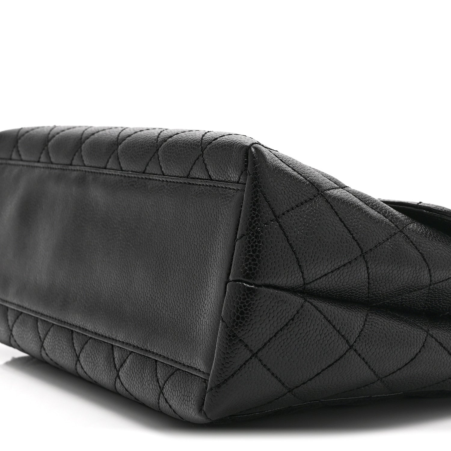Caviar Quilted Jumbo Kelly Flap Black